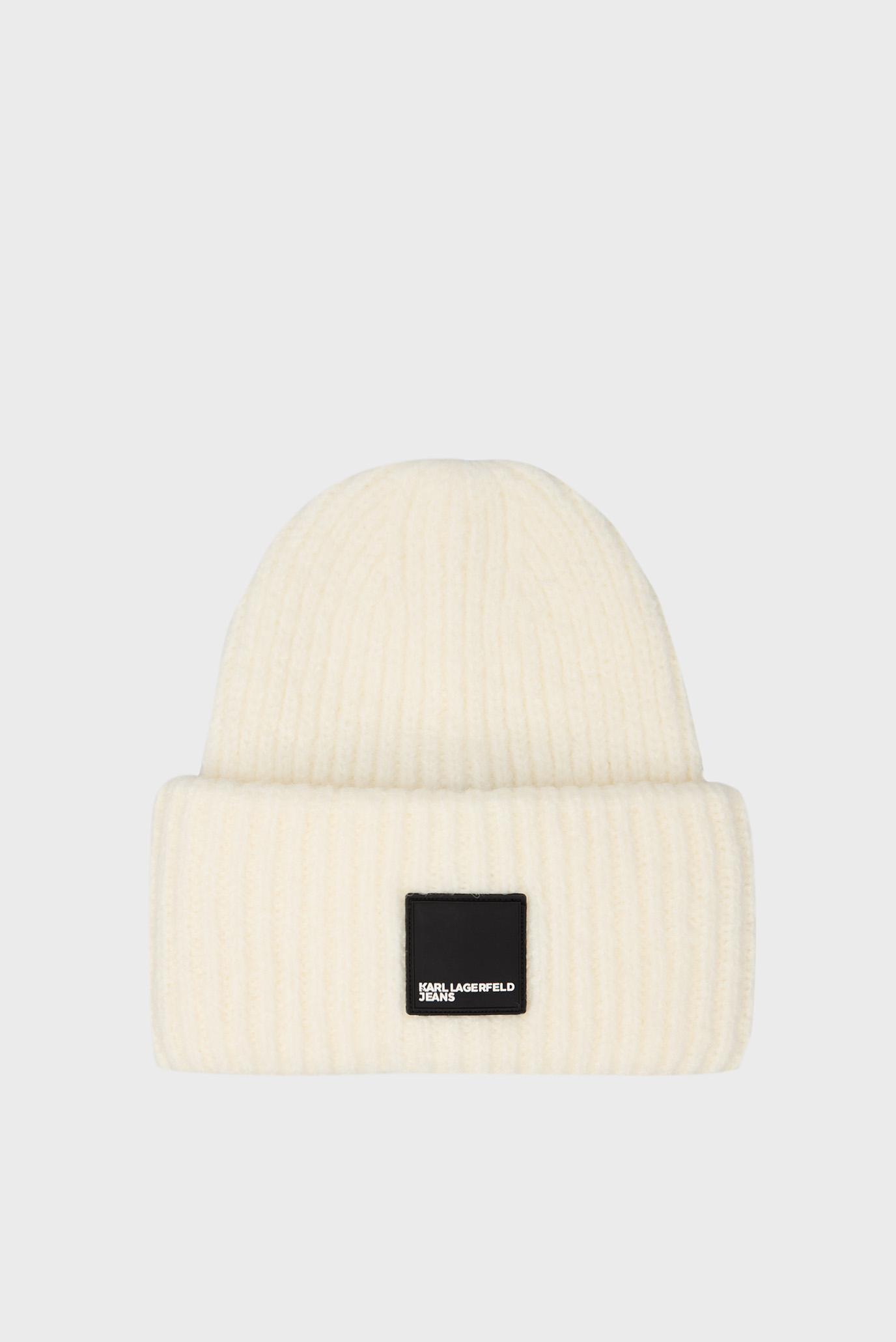 Женская белая шапка box logo beanie 1