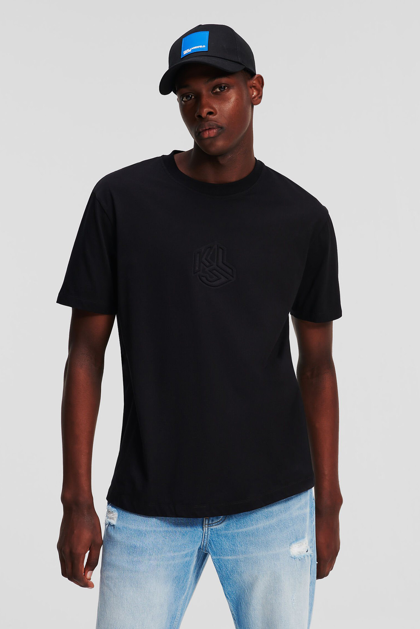 Мужская черная футболка KLJ 3D MONOGRAM SSLV REG TEE 1