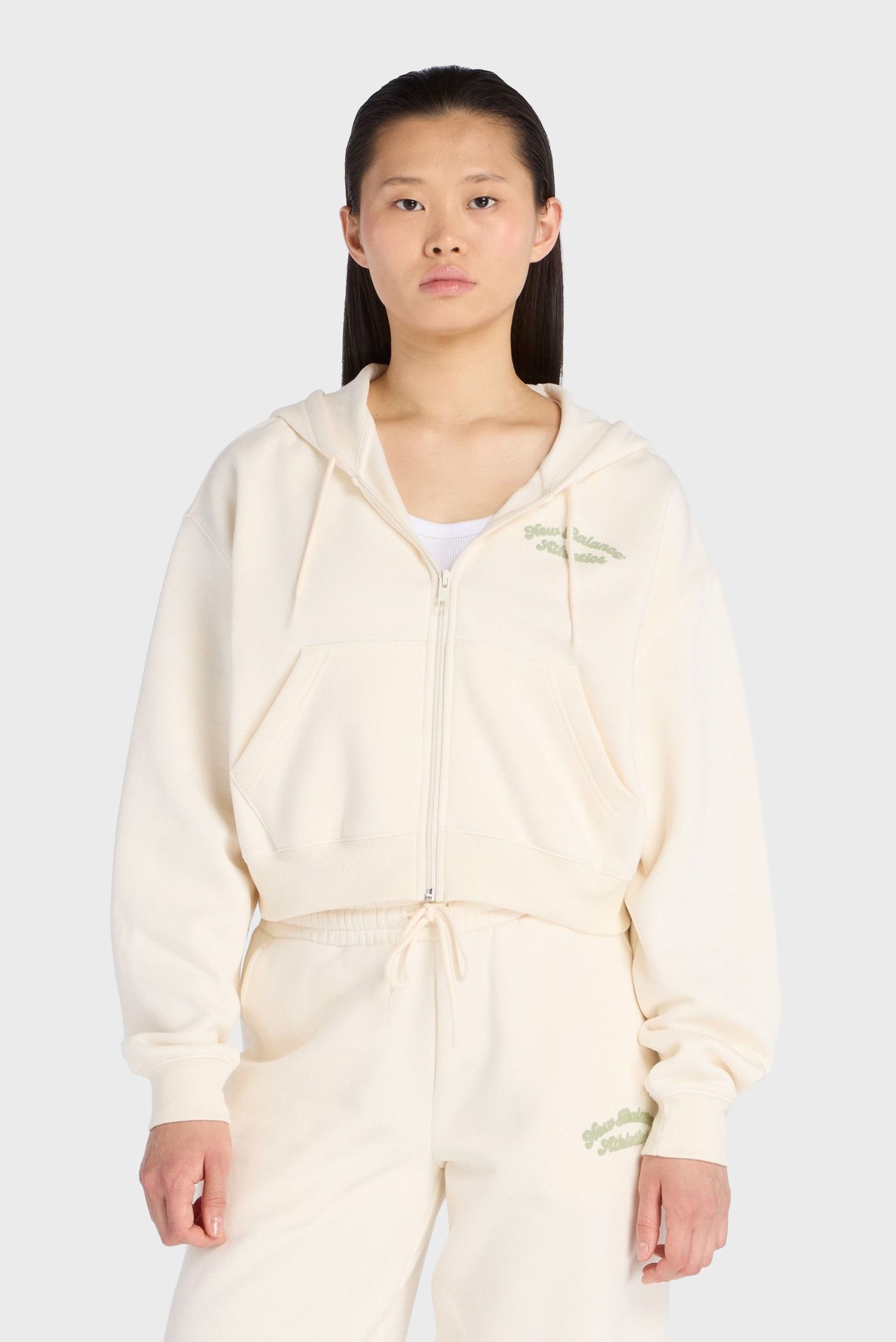 Женское белое худи LINEAR FULL ZIP Белый M New Balance WJ53509PEF Женское белое худи LINEAR FULL ZIP Белый M New Balance WJ53509PEF