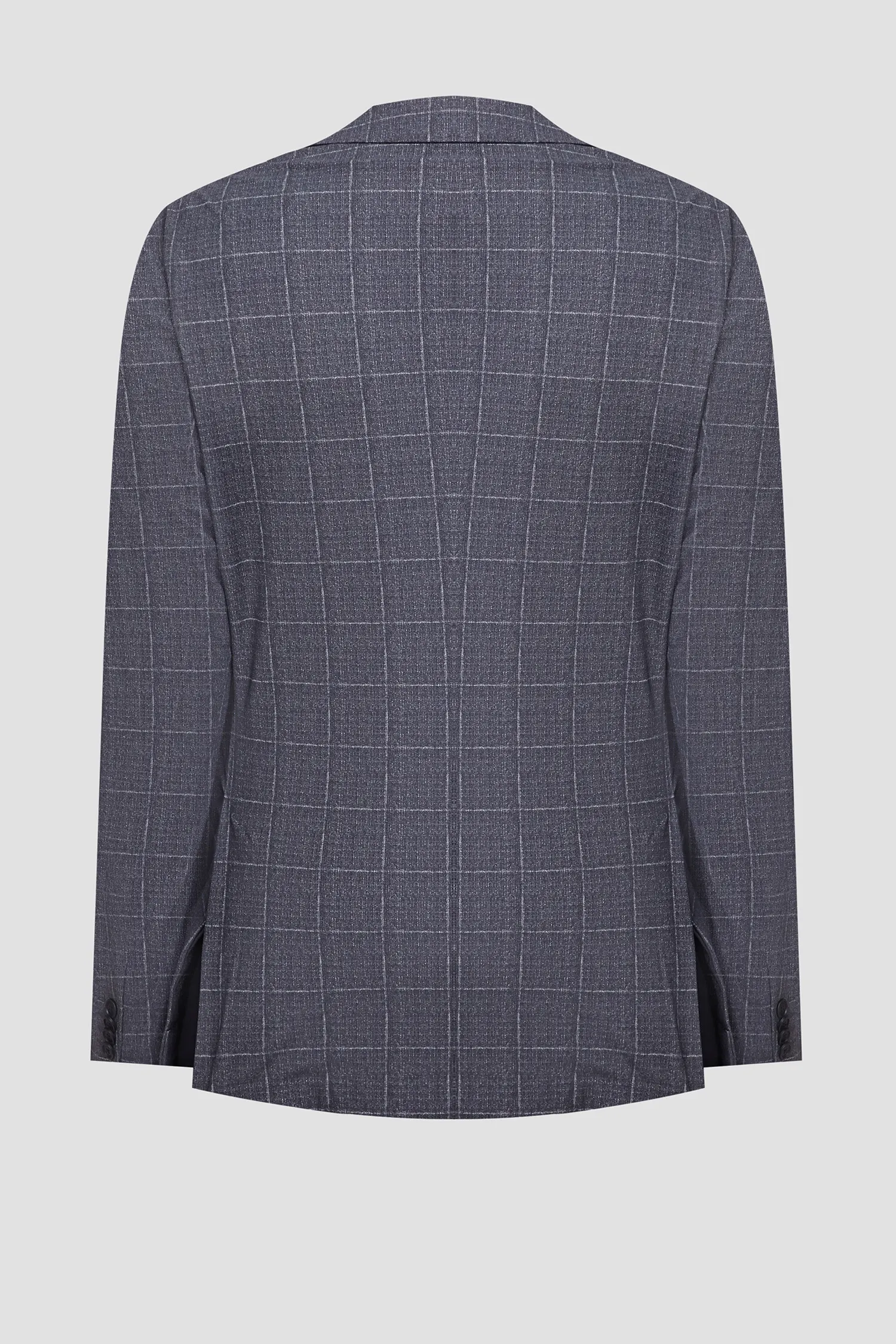 Чоловічий сірий картатий блейзер 2