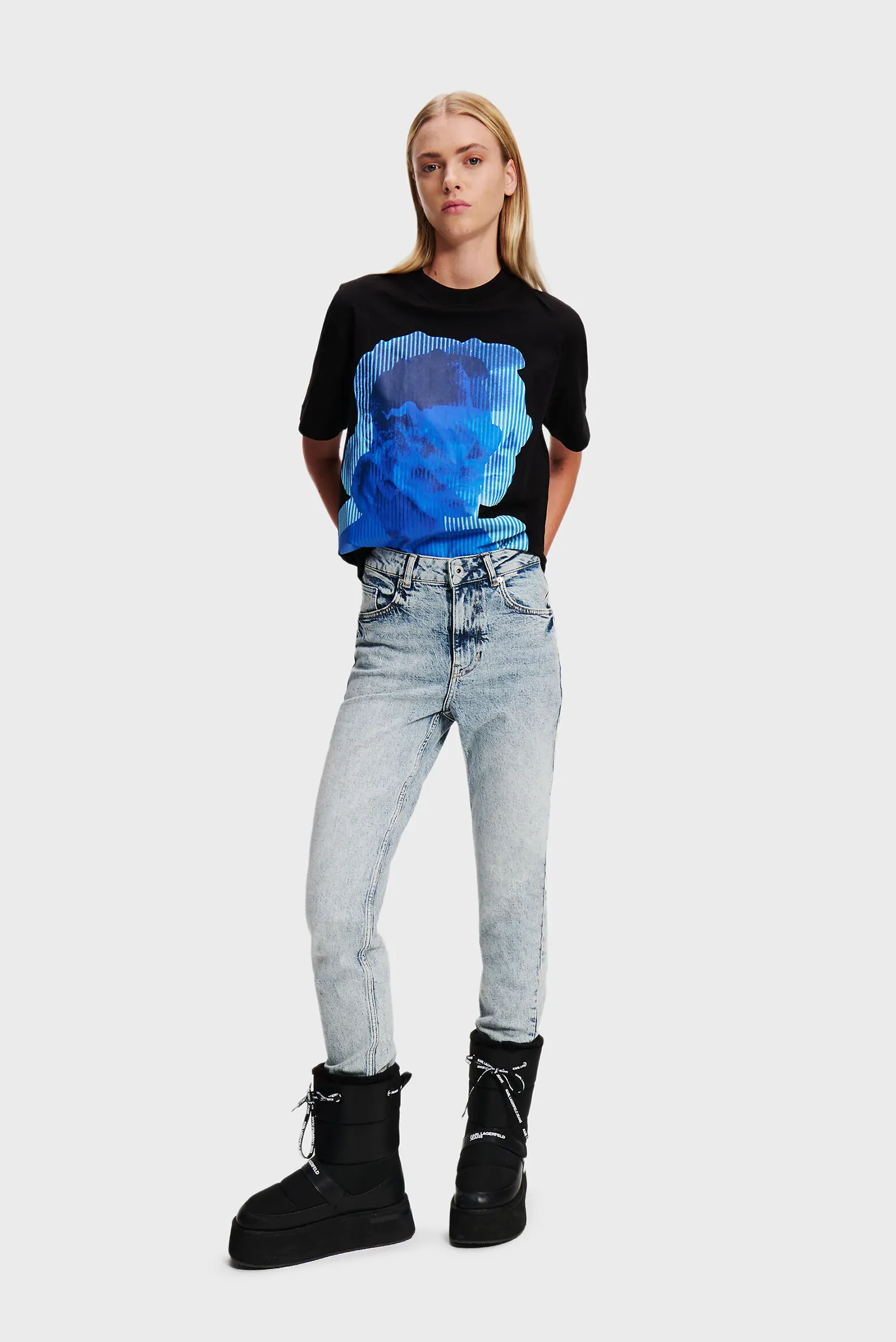 Женские голубые джинсы klj hr tapered denim 1