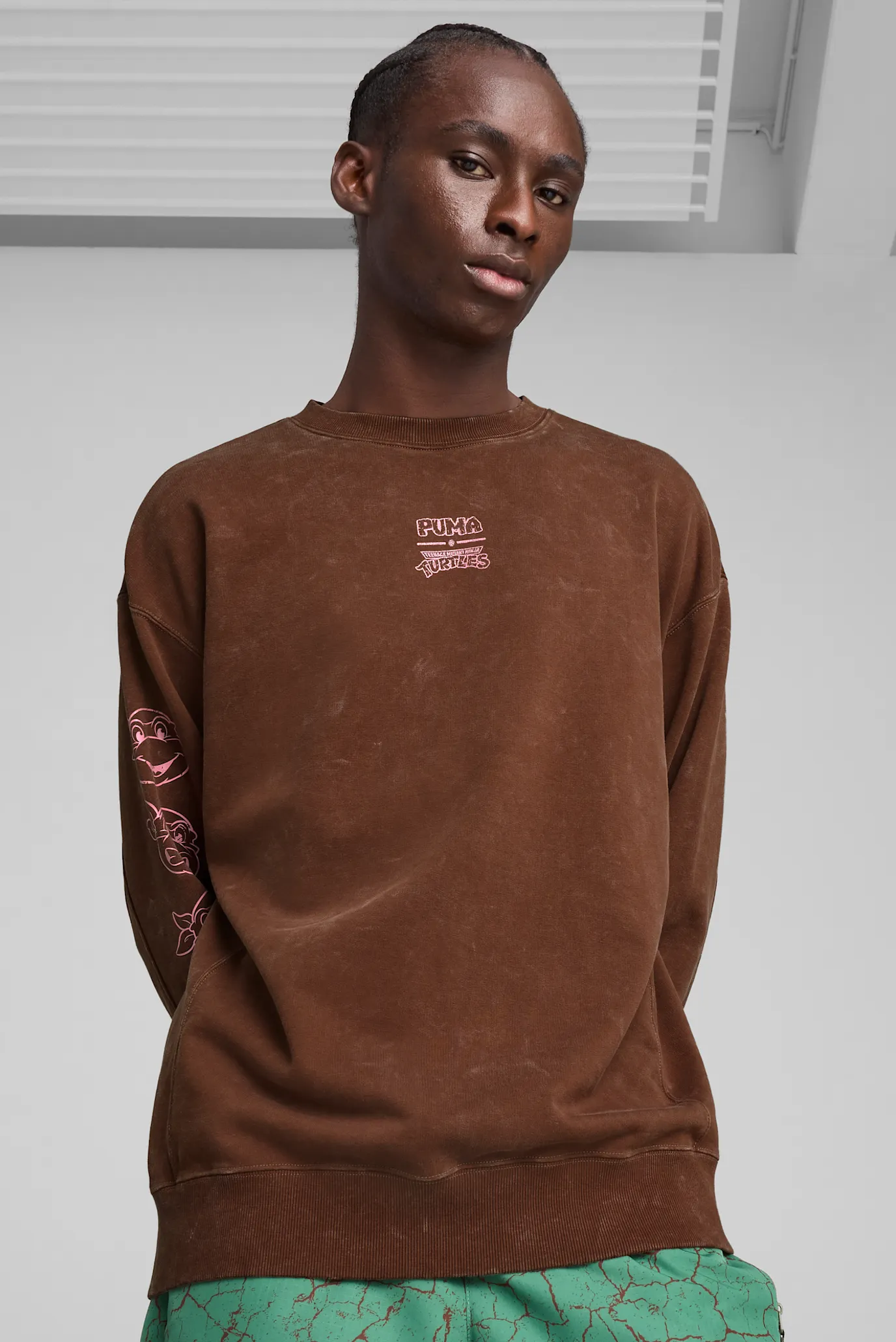 Мужской коричневый свитшот PUMA X Teenage Mutant Ninja Turtles