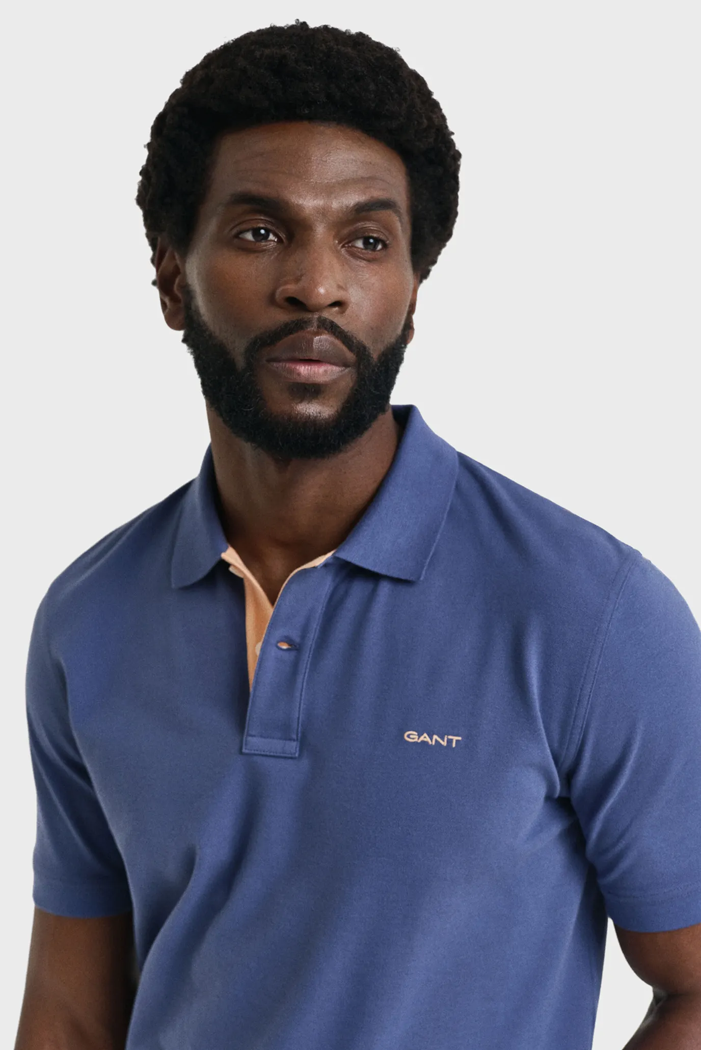 Мужское синее поло REG CONTRAST PIQUE 3