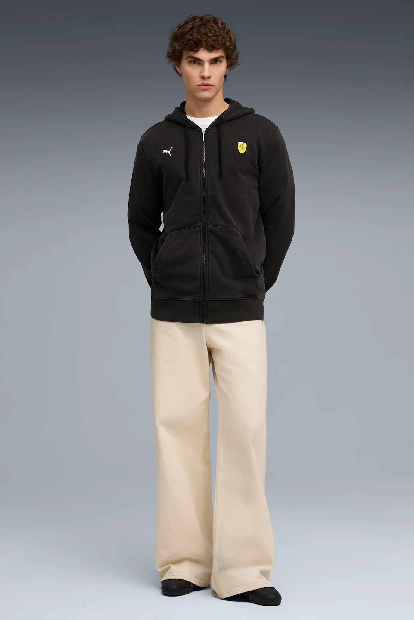 Мужское черное худи Scuderia Ferrari Sportswear Hooded Sweat Jacket Men 2