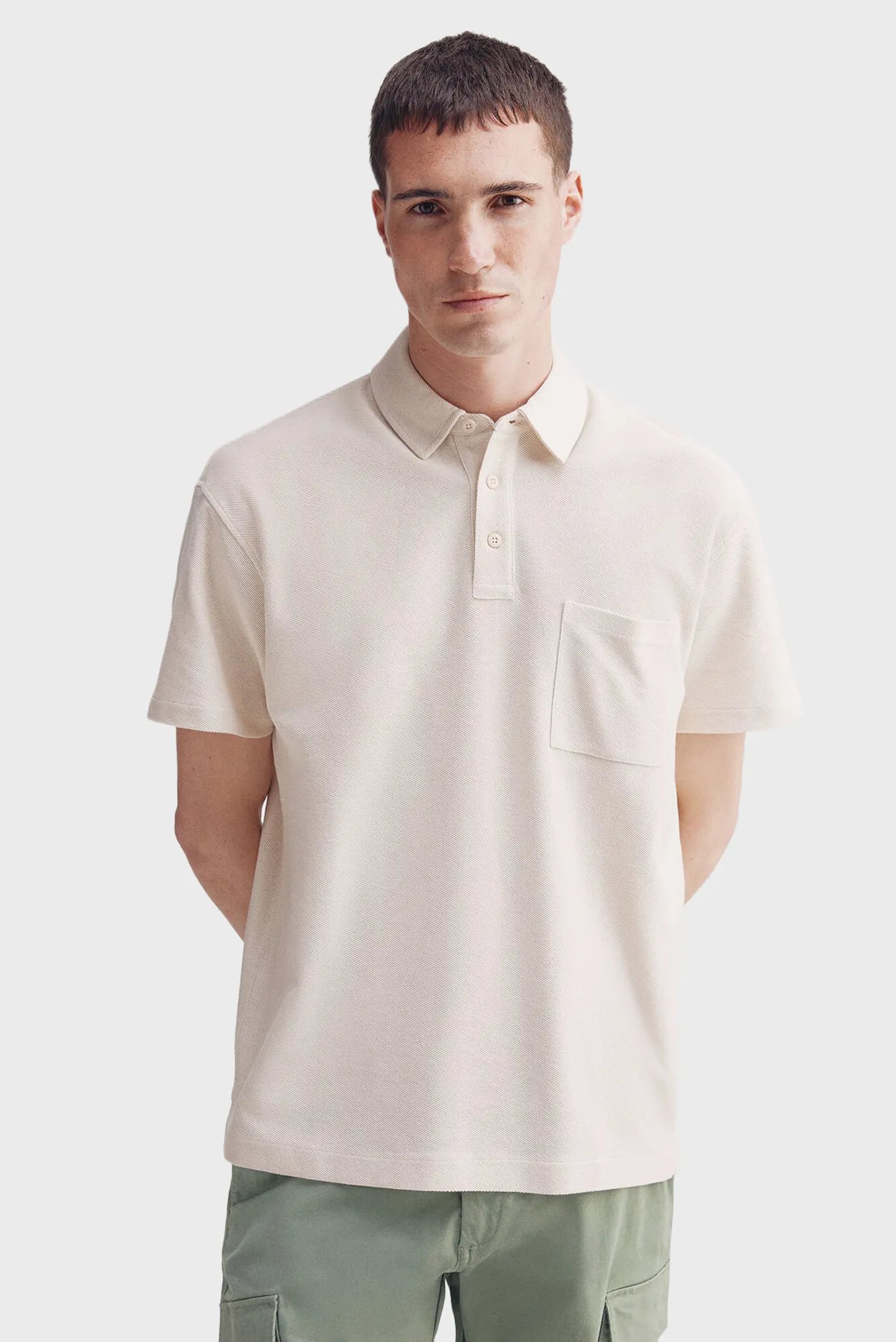 Чоловіче біле поло regular fit 1