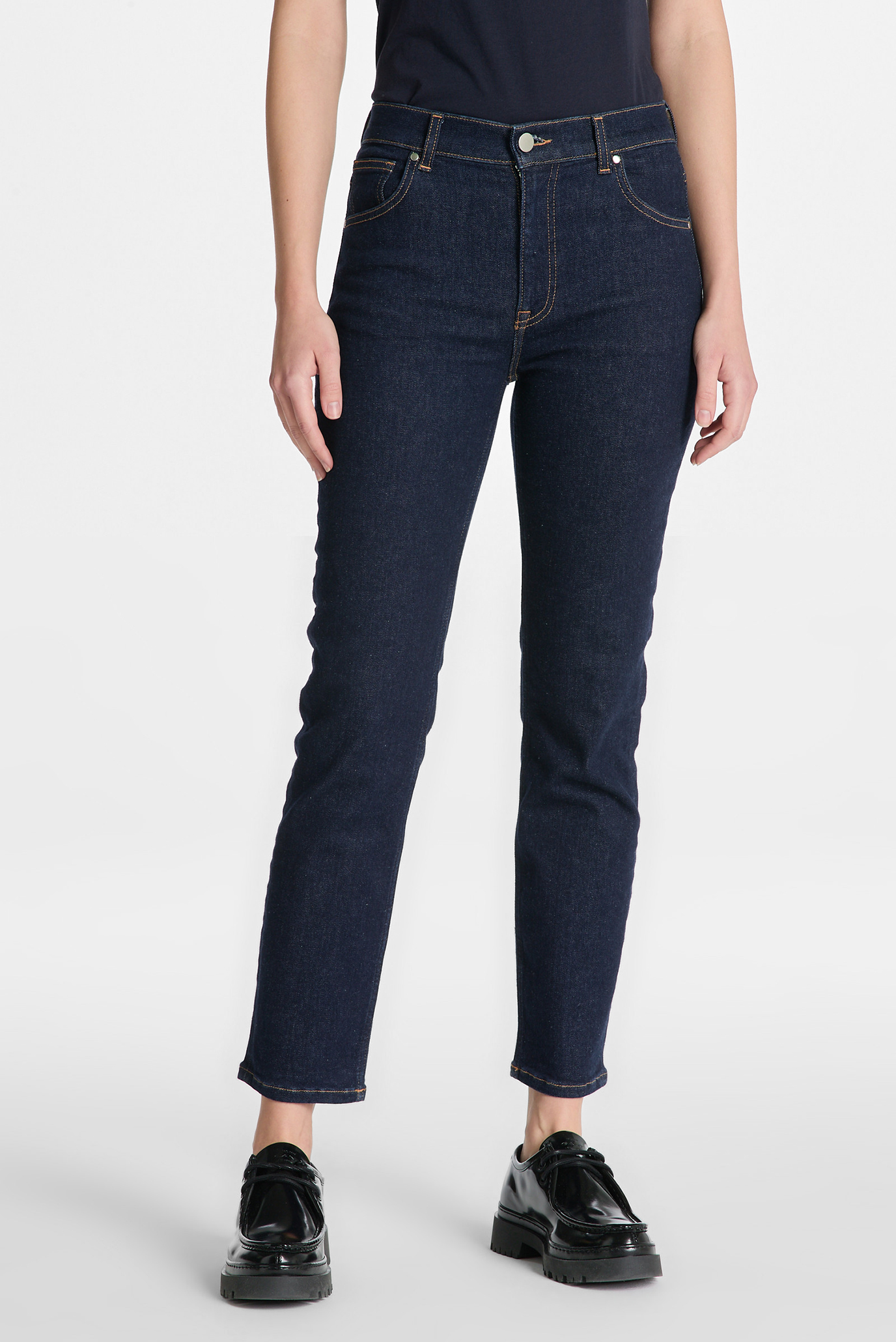 Жіночі темно-сині джинси CROPPED SLIM JEANS 1