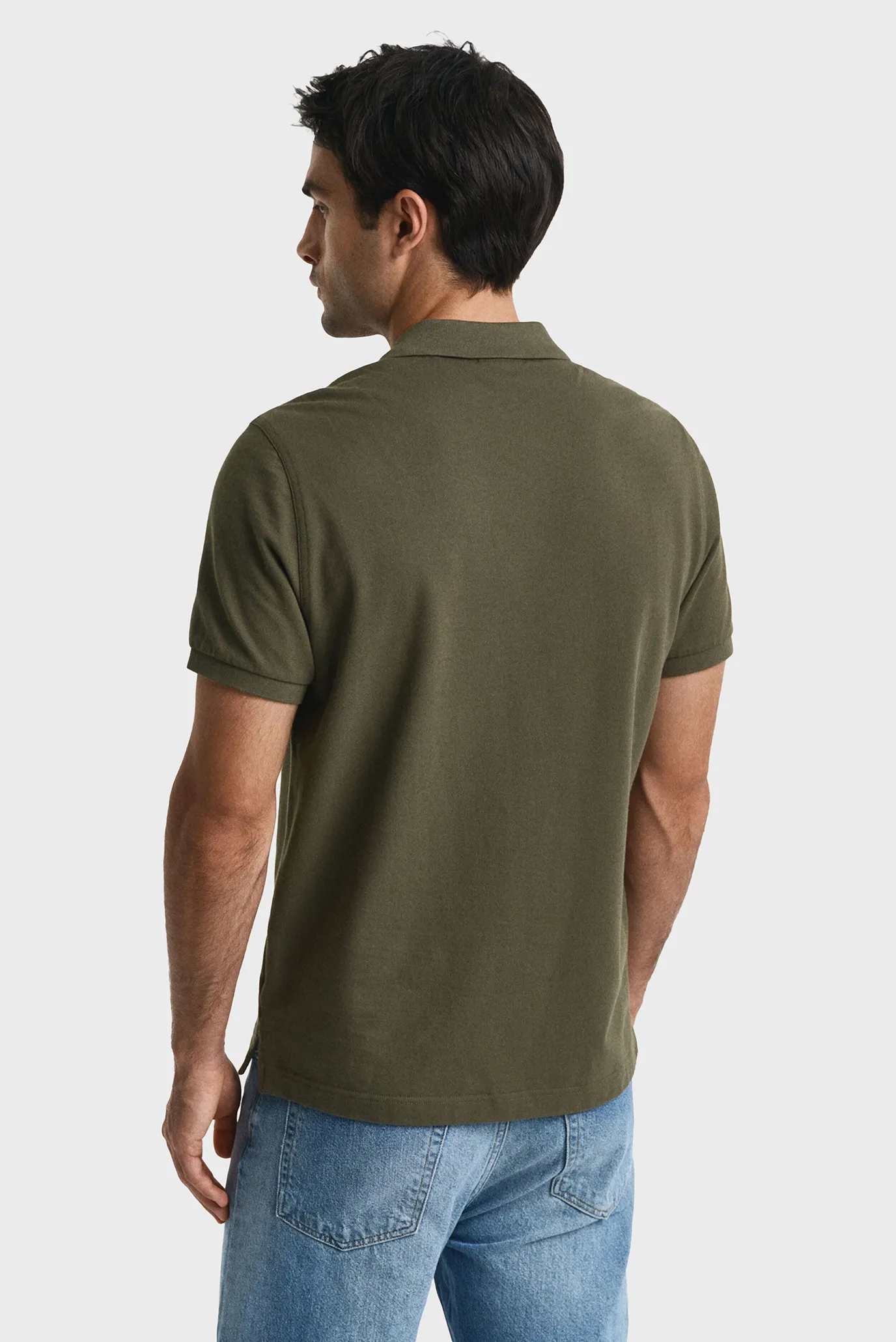 Чоловіче оливкове поло REG SHIELD SS PIQUE POLO 3