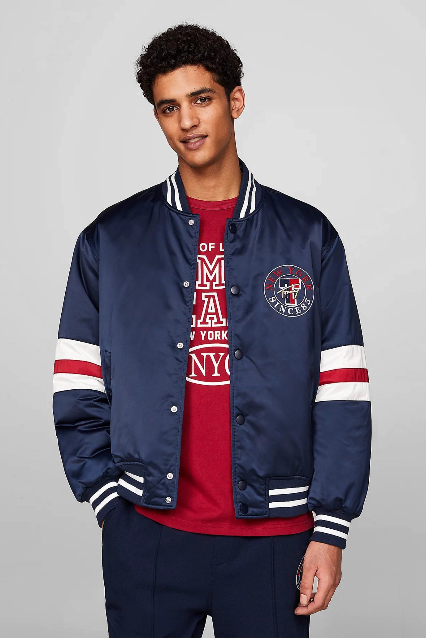 Чоловічий темно-синій бомбер TJM VARSITY EXPLORER JACKET EXT 1