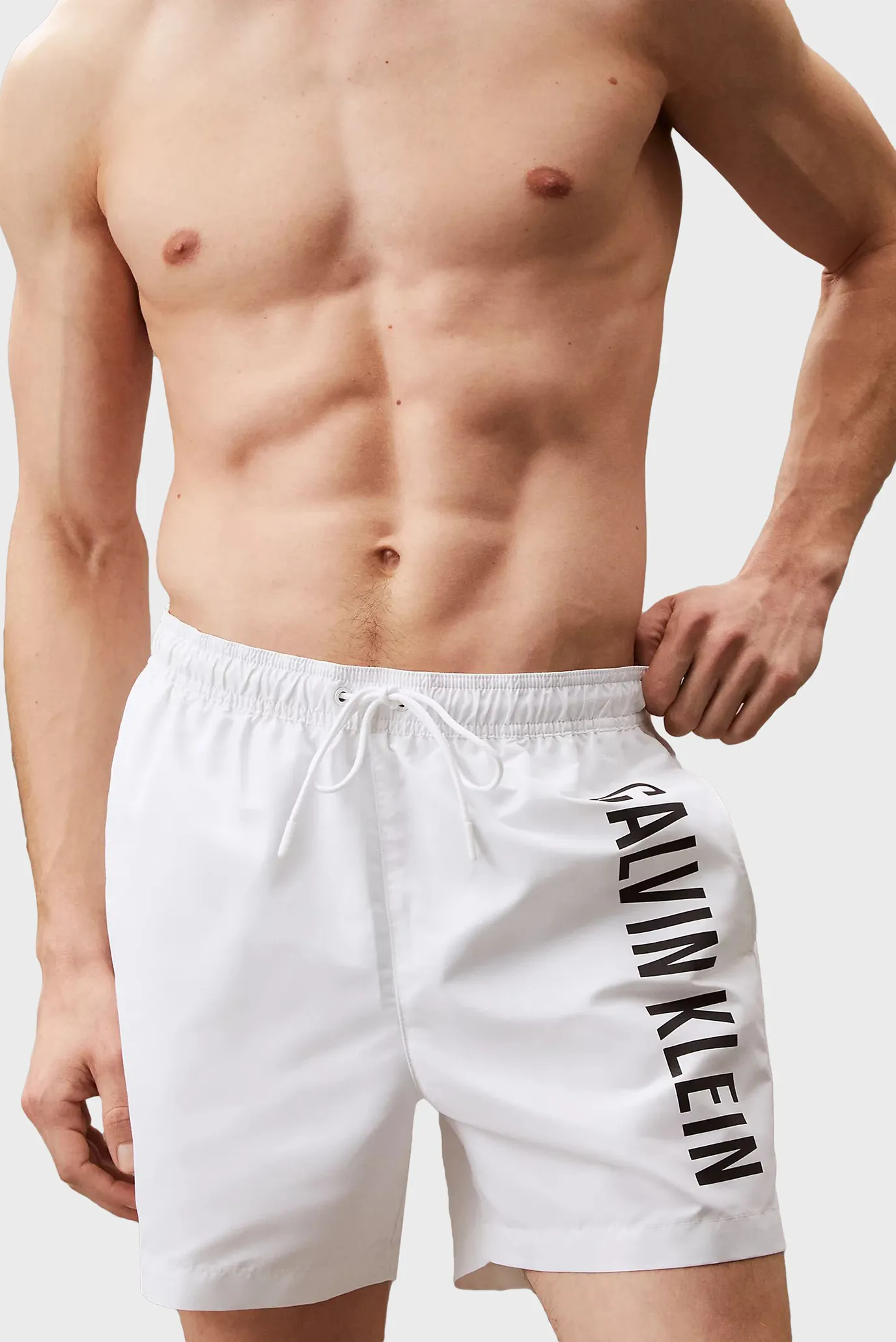 Мужские белые плавательные шорты MEDIUM DRAWSTRING 4