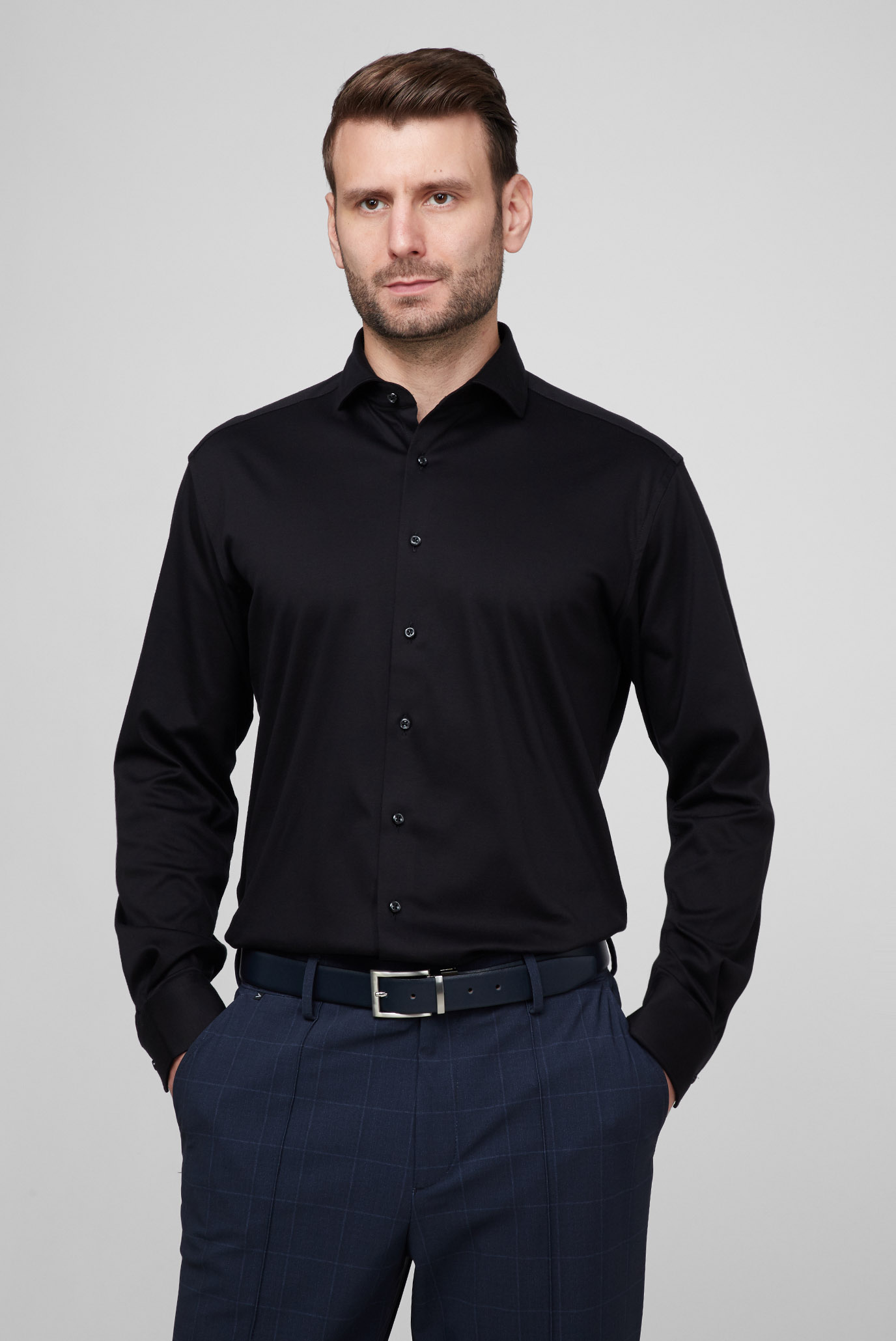 Мужская черная рубашка Modern Fit 1