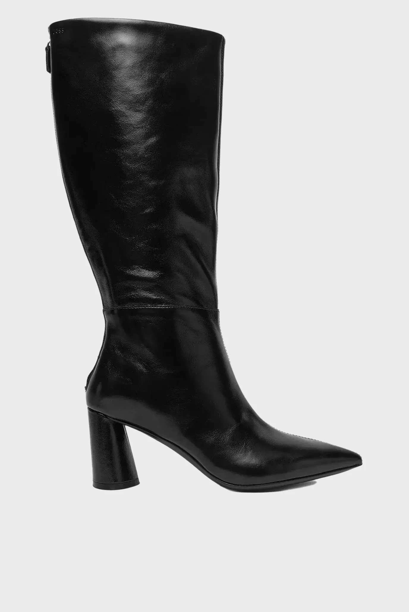 Женские черные кожаные сапоги 1