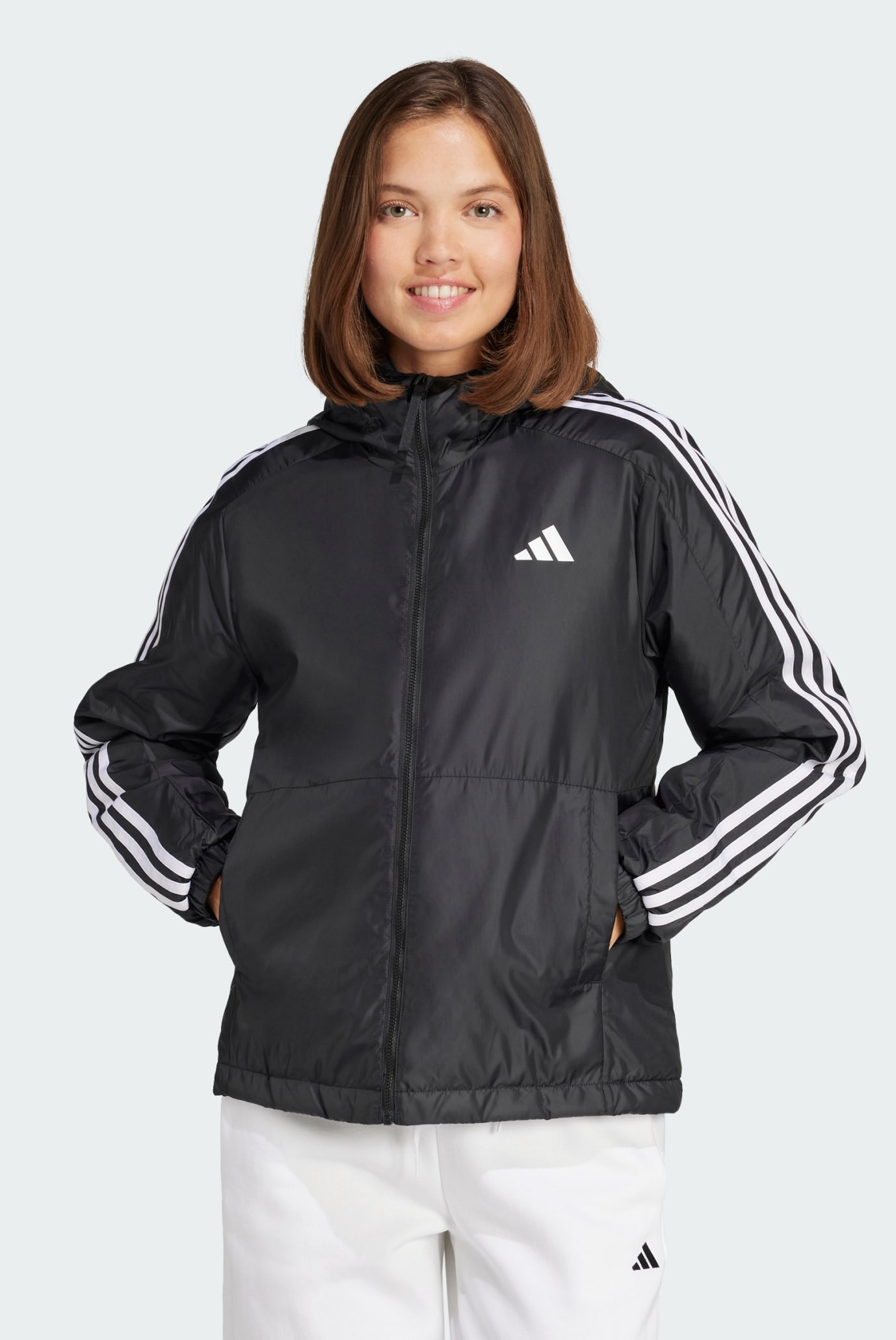 Женская черная куртка Essentials 3-Stripes Insulation Hooded 1