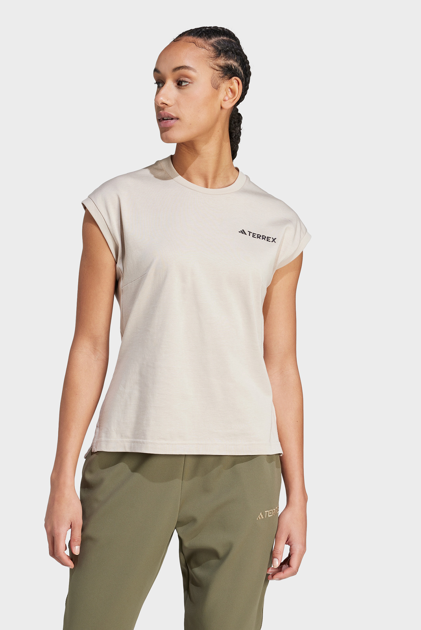 Жіноча бежева футболка Terrex Xploric Logo 1