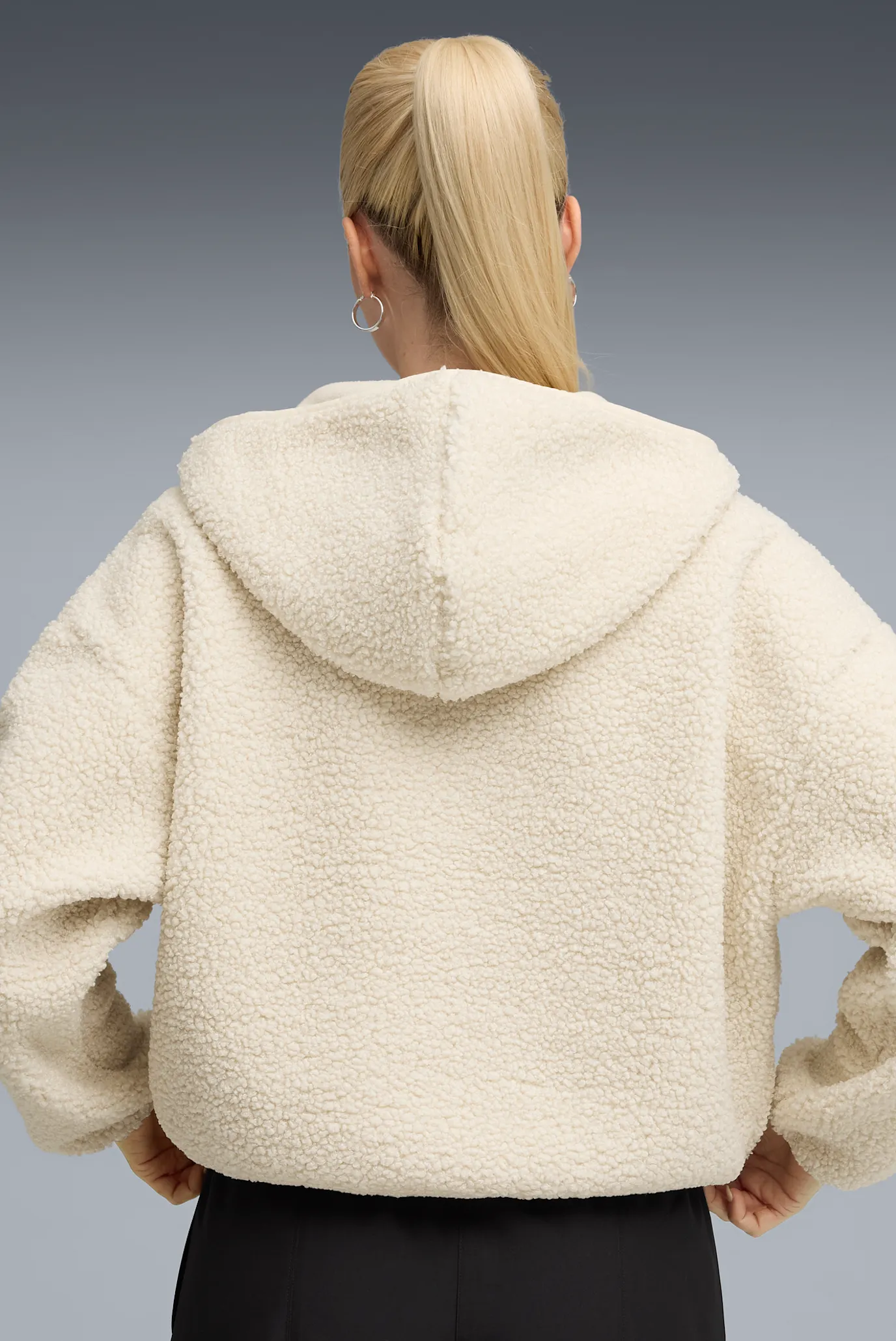 Женское белое худи Wardrobe Essentials Oversized Polar Fleece Hoodie Women 3