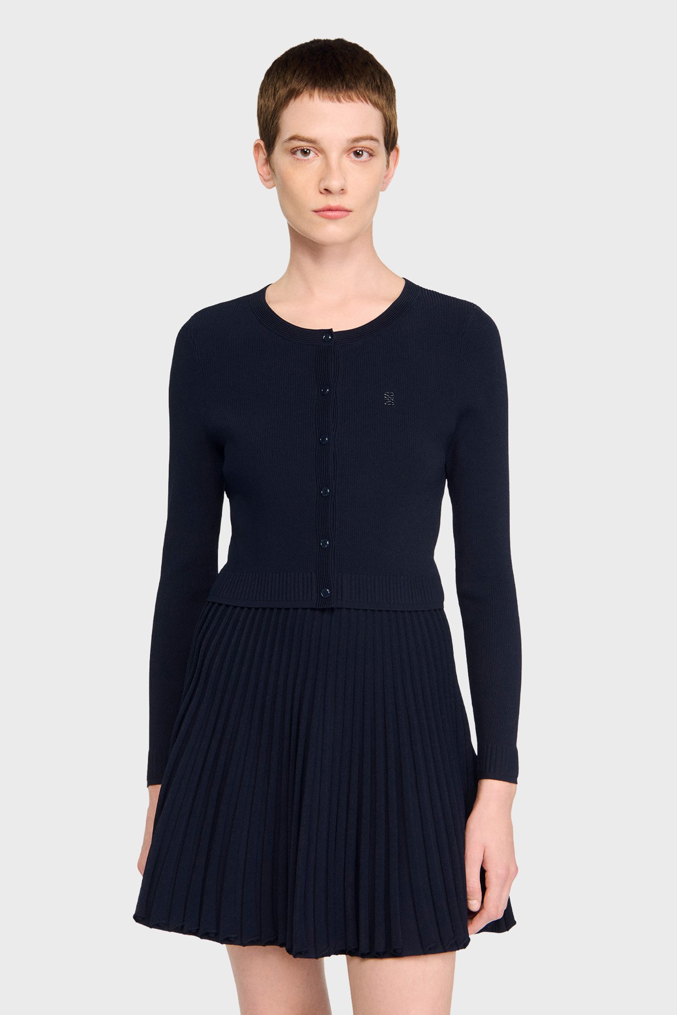Женский темно-синий кардиган Синий S Sandro SFPCA01294_Navy Blue Женский темно-синий кардиган Синий S Sandro SFPCA01294_Navy Blue