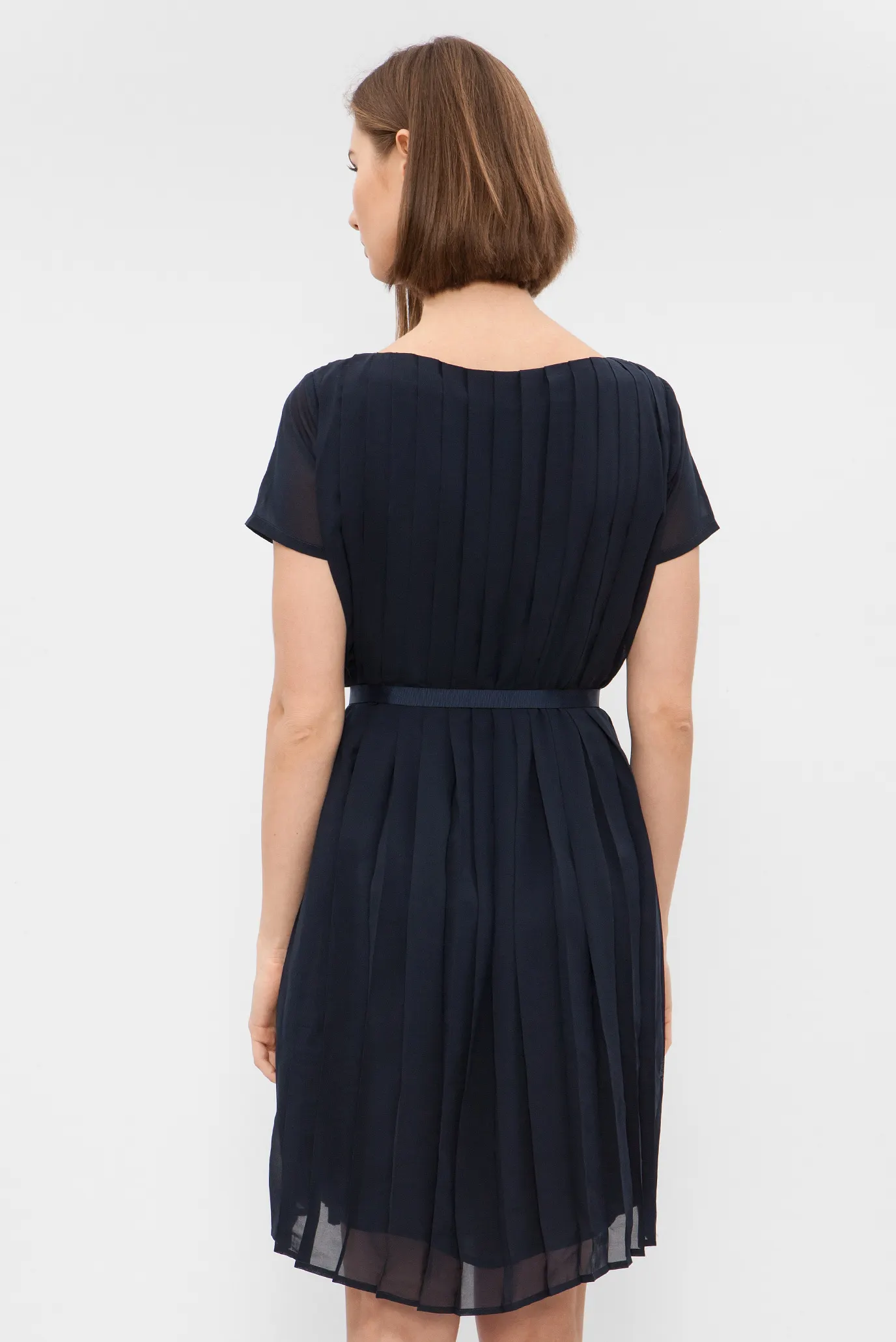 Голубое Платье Плиссе