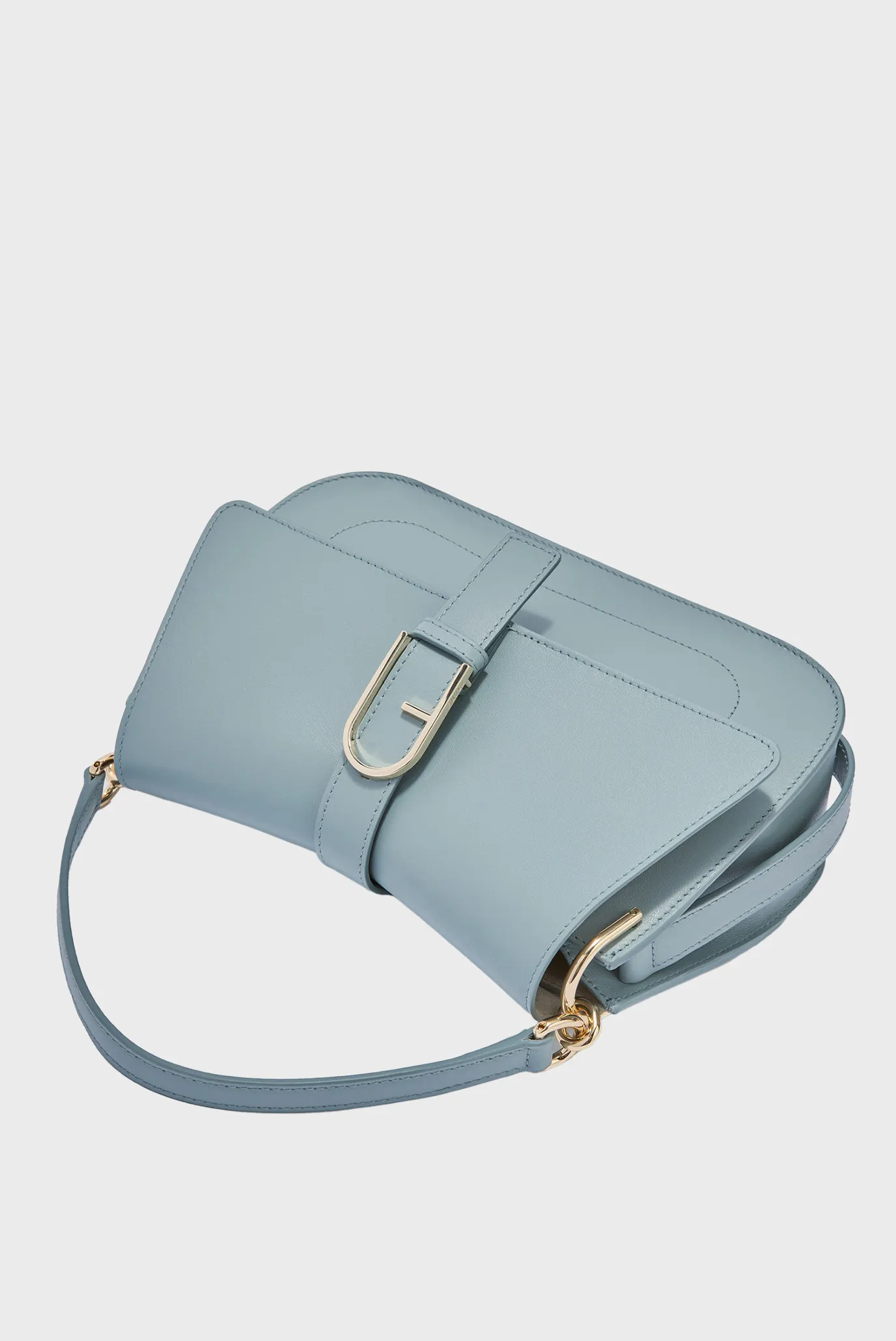 Женская голубая кожаная сумка 4