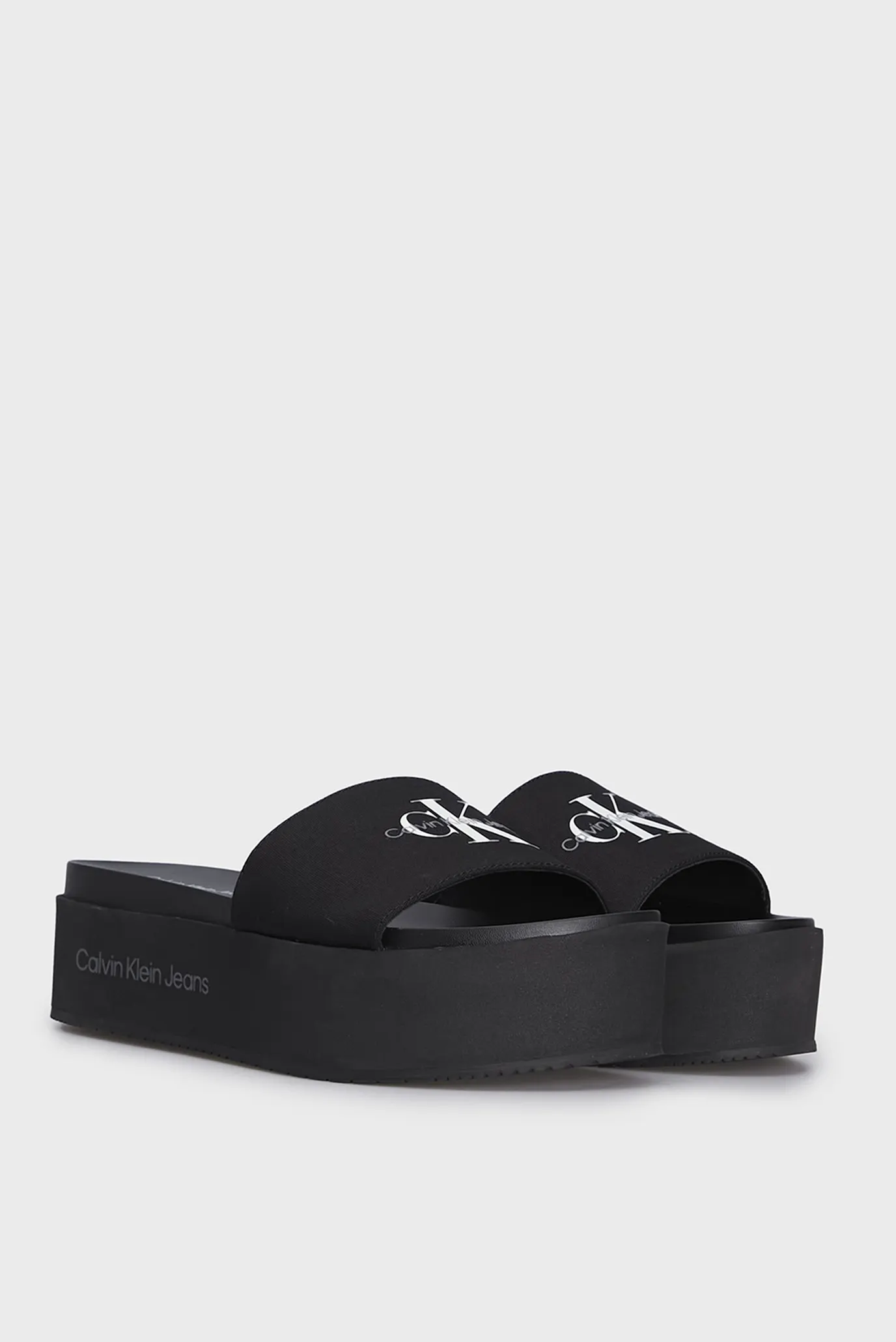 Женские черные слайдеры FLATFORM SANDAL MONOGRAM 3