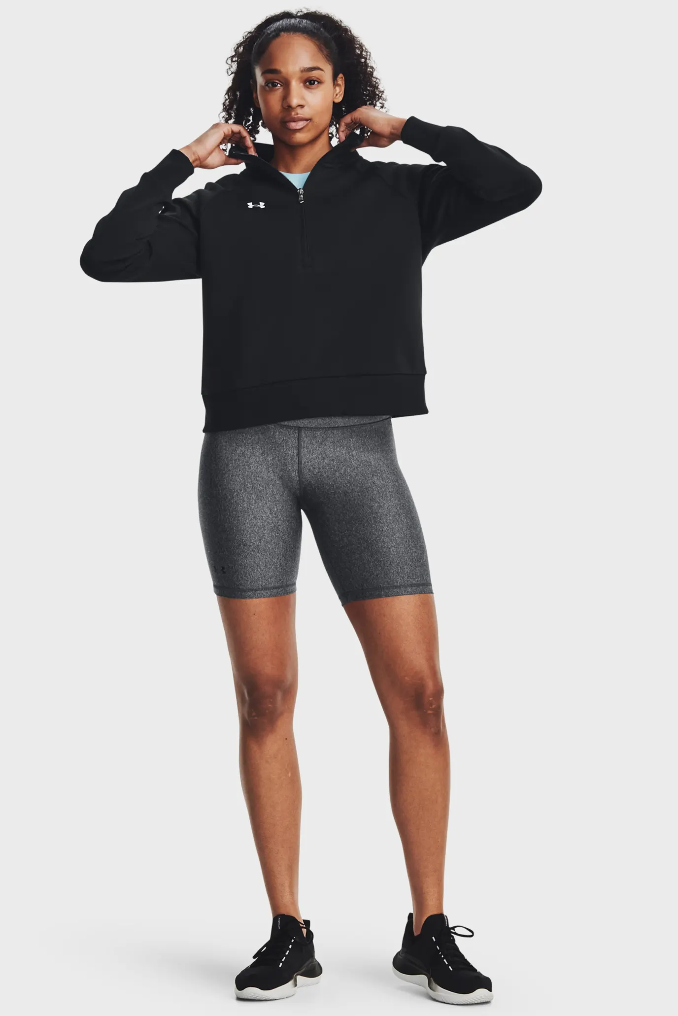 Жіноча чорна спортивна кофта UA Rival Fleece HZ 2