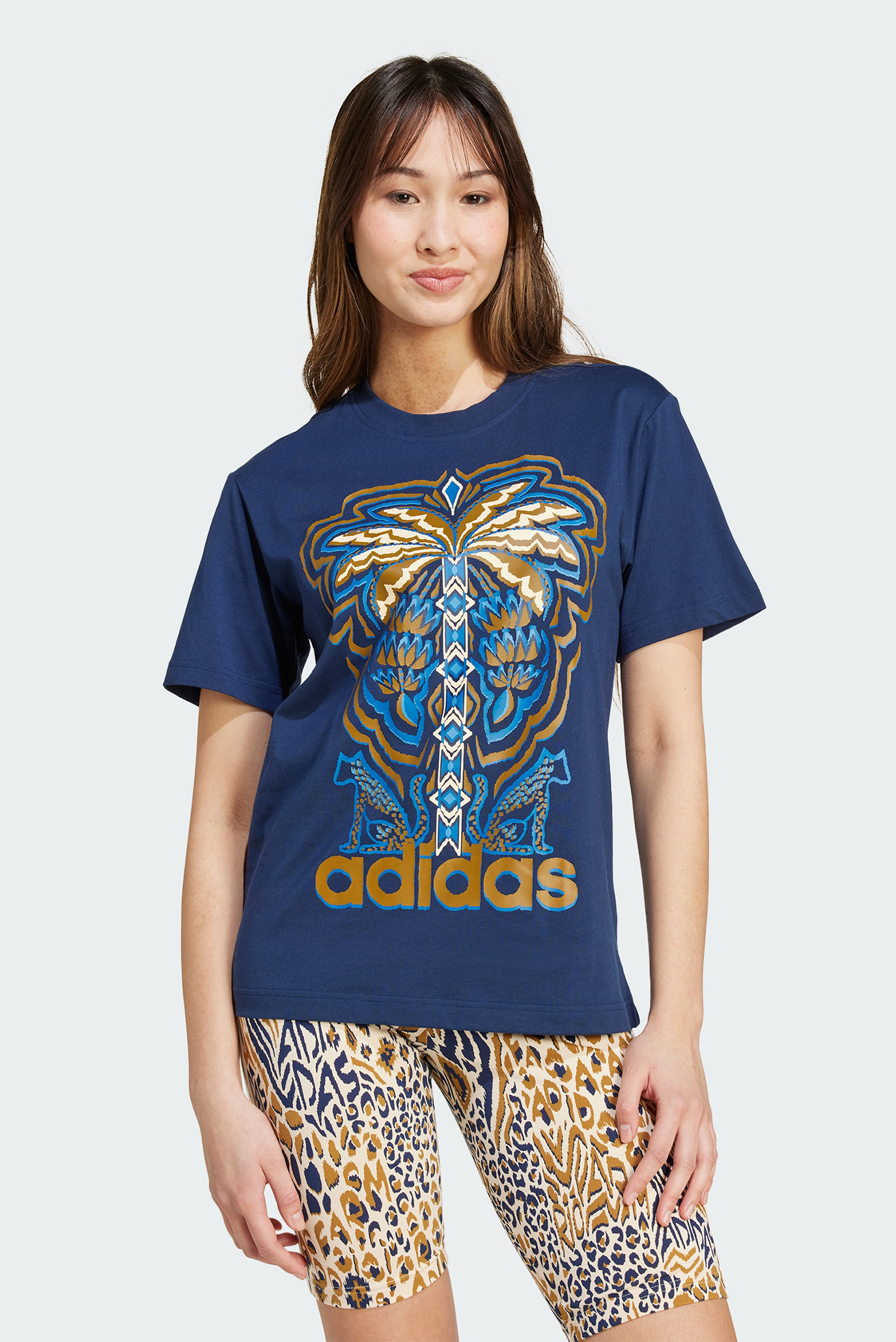 Женская синяя футболка adidas x FARM Rio Graphic 1