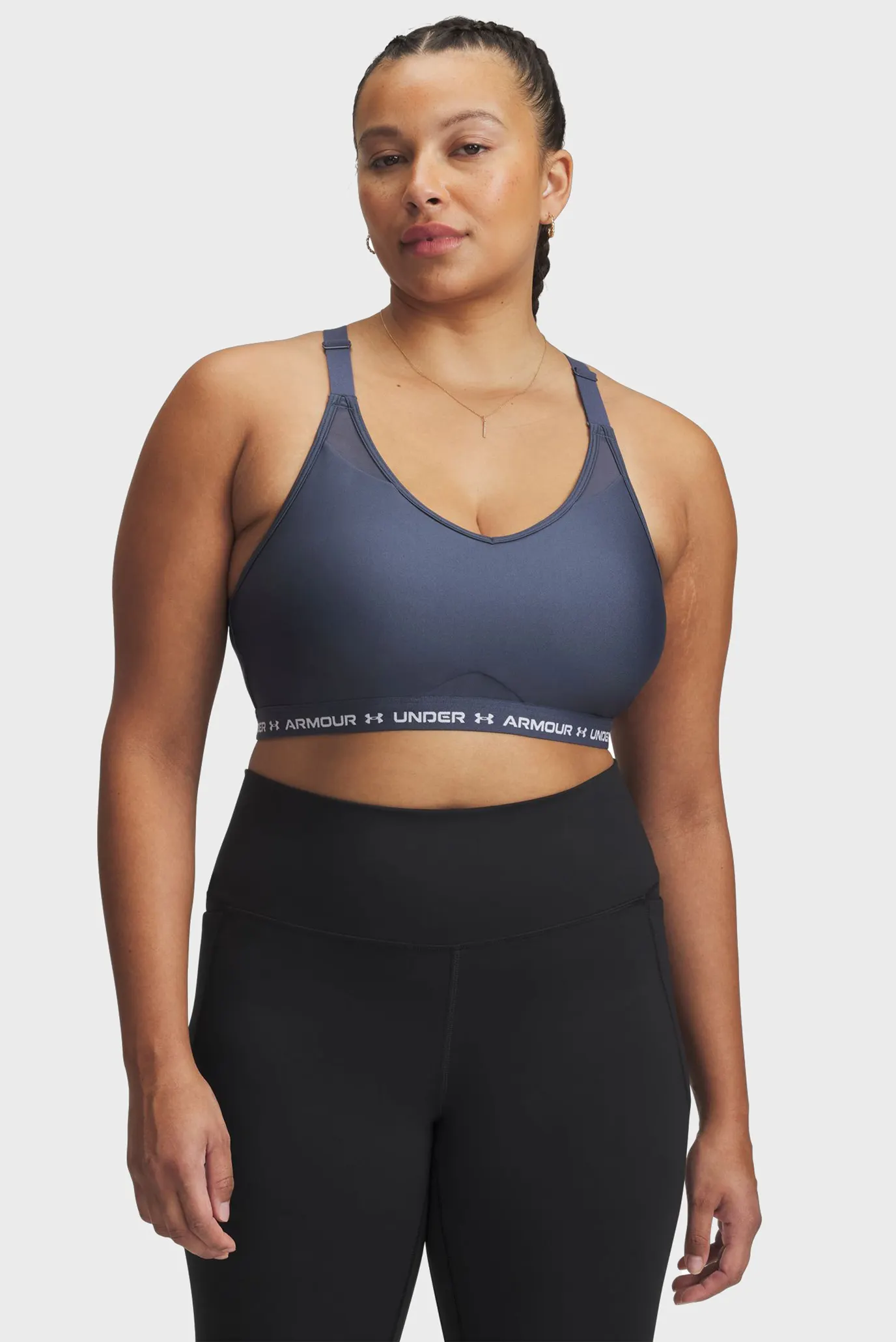 Жіночий темно-сірий топ UA Crossback Low Bra 4