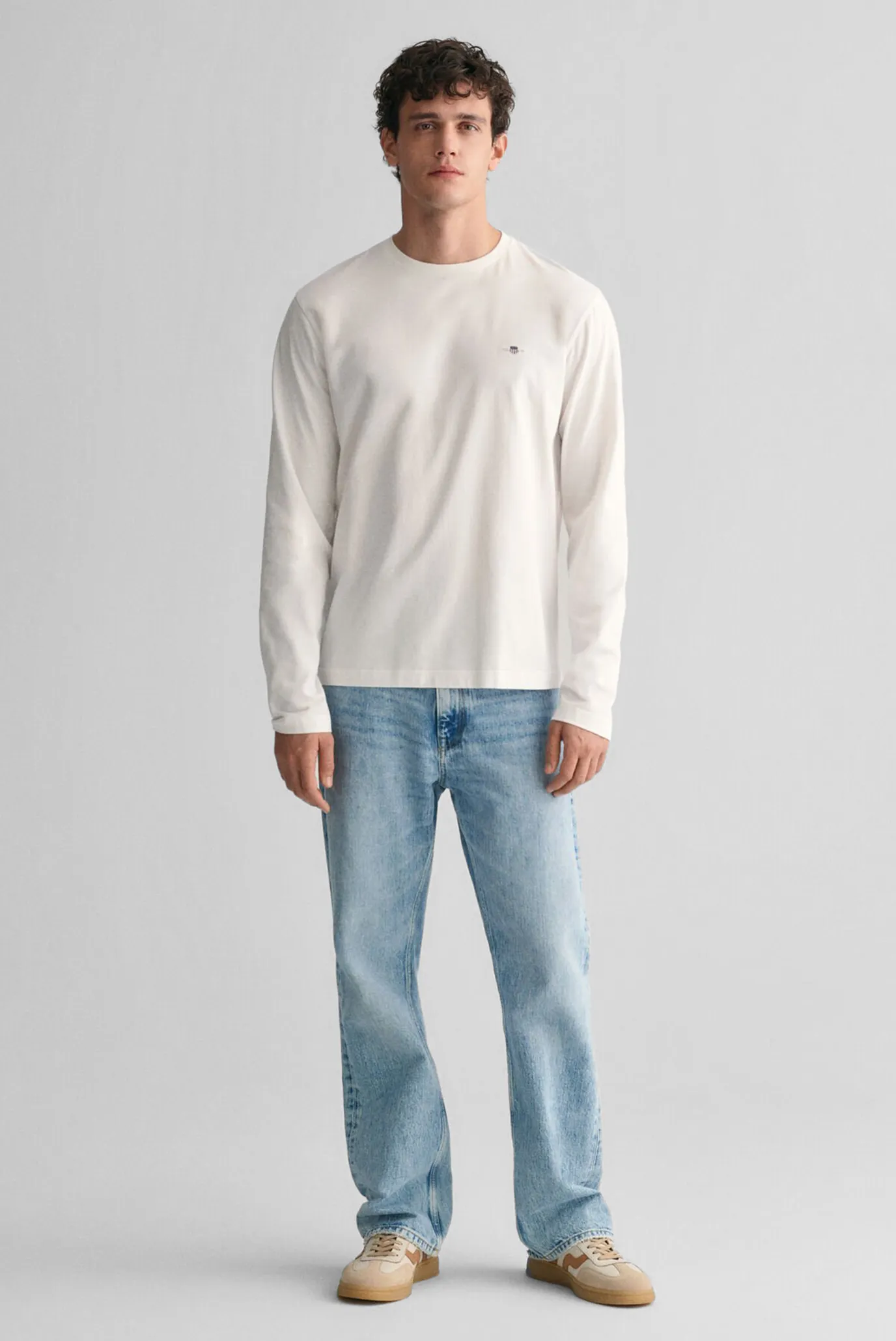 Мужской белый лонгслив REG SHIELD LS 2