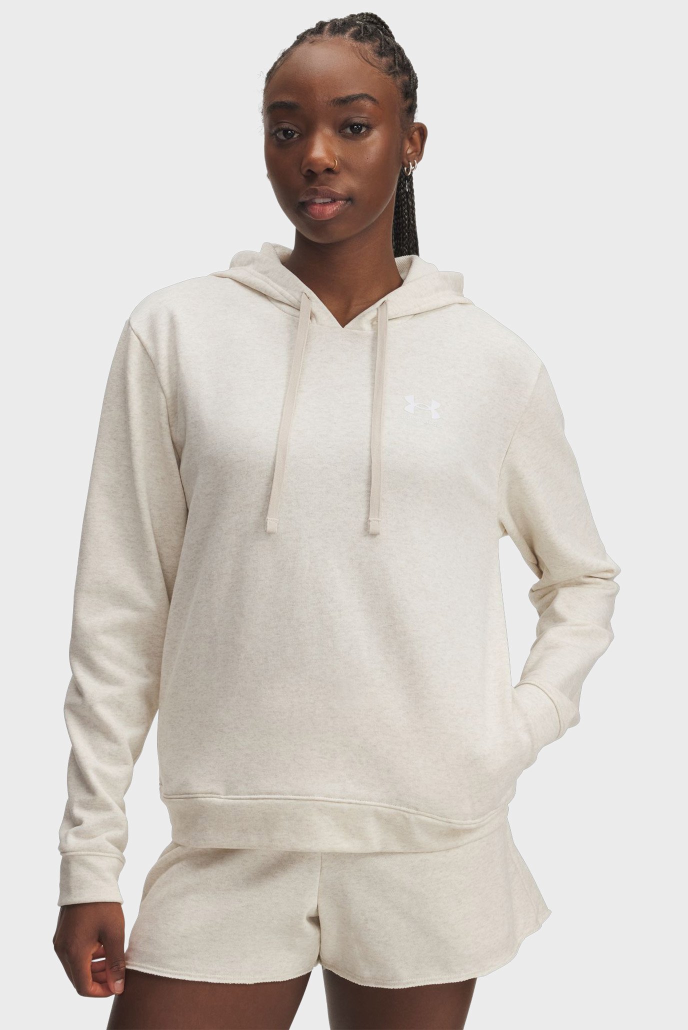 Женское белое худи UA Rival Terry Hoodie Белый XL Under Armour 6005511-783 Женское белое худи UA Rival Terry Hoodie Белый XL Under Armour 6005511-783