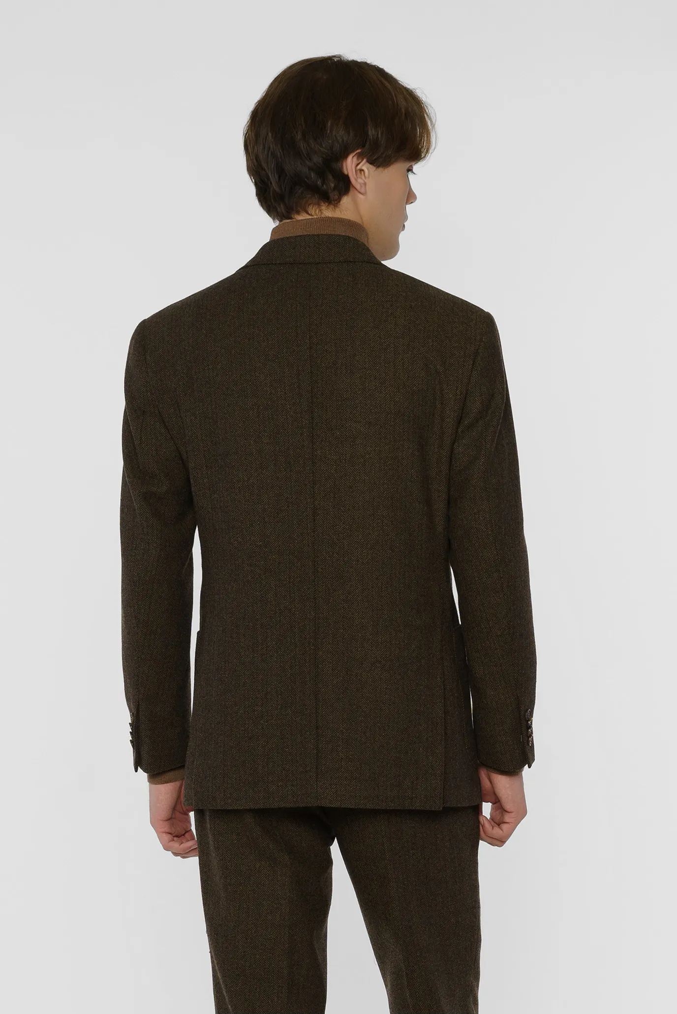 Чоловічий коричневий вовняний блейзер 4