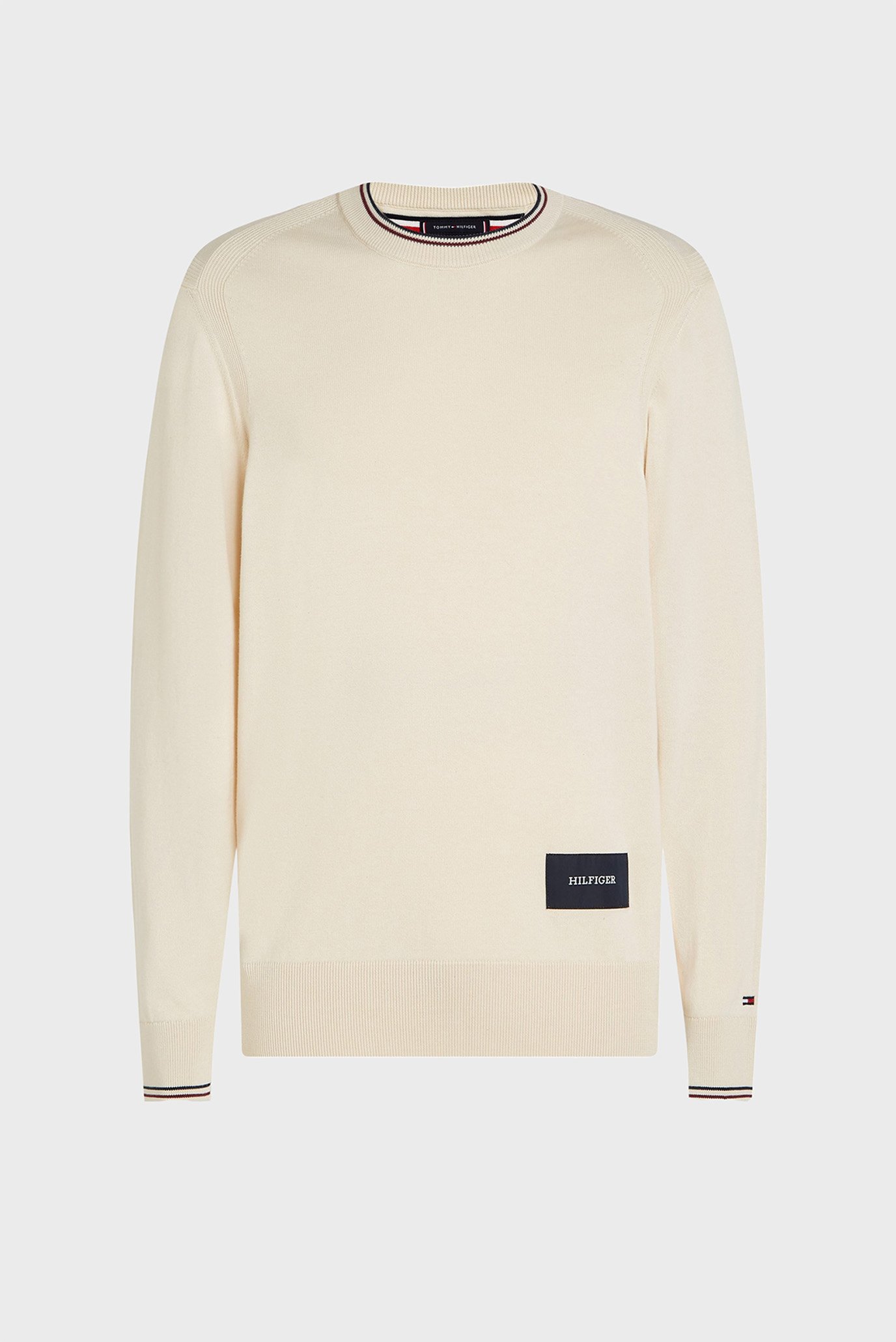 Мужской бежевый джемпер RWB COTTON CREW NECK Бежевый S Tommy Hilfiger MW0MW35474 Мужской бежевый джемпер RWB COTTON CREW NECK Бежевый S Tommy Hilfiger MW0MW35474