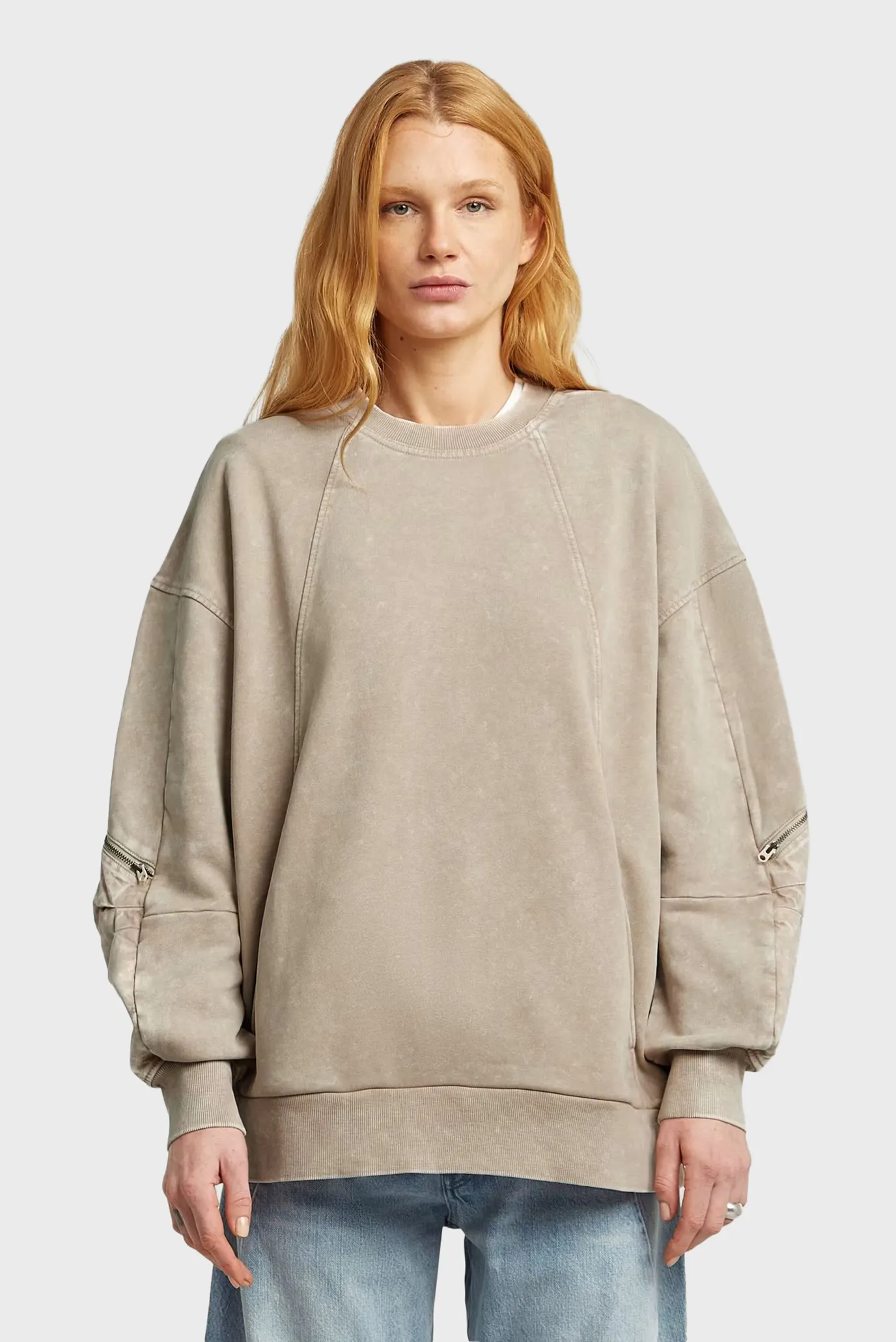 Женский бежевый свитшот Washed Бежевый M G-Star RAW D27738,D969