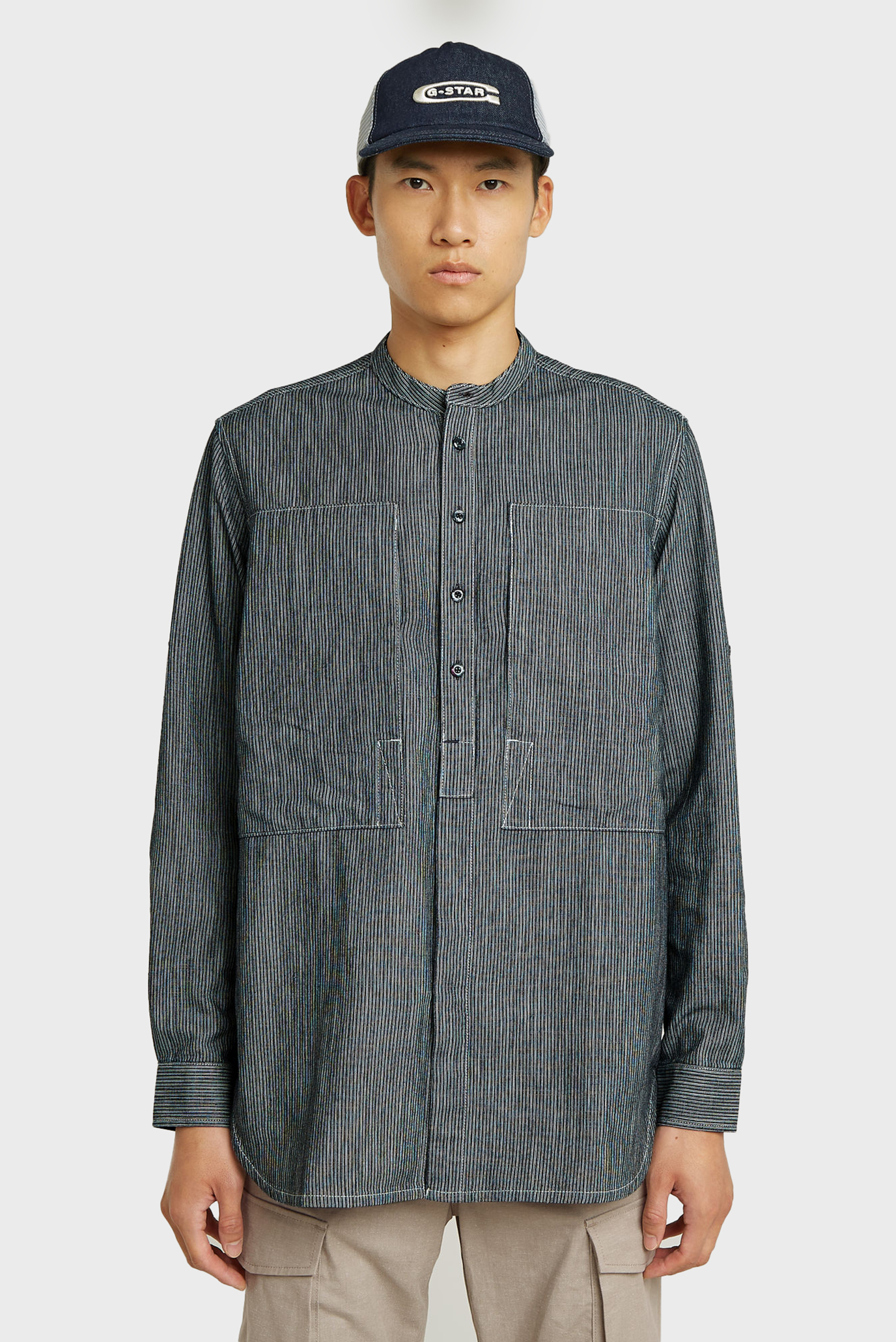 Мужская рубашка в полоску Stand Collar Rollup Разноцветный S G-Star RAW D26182,D915 Мужская рубашка в полоску Stand Collar Rollup Разноцветный S G-Star RAW D26182,D915