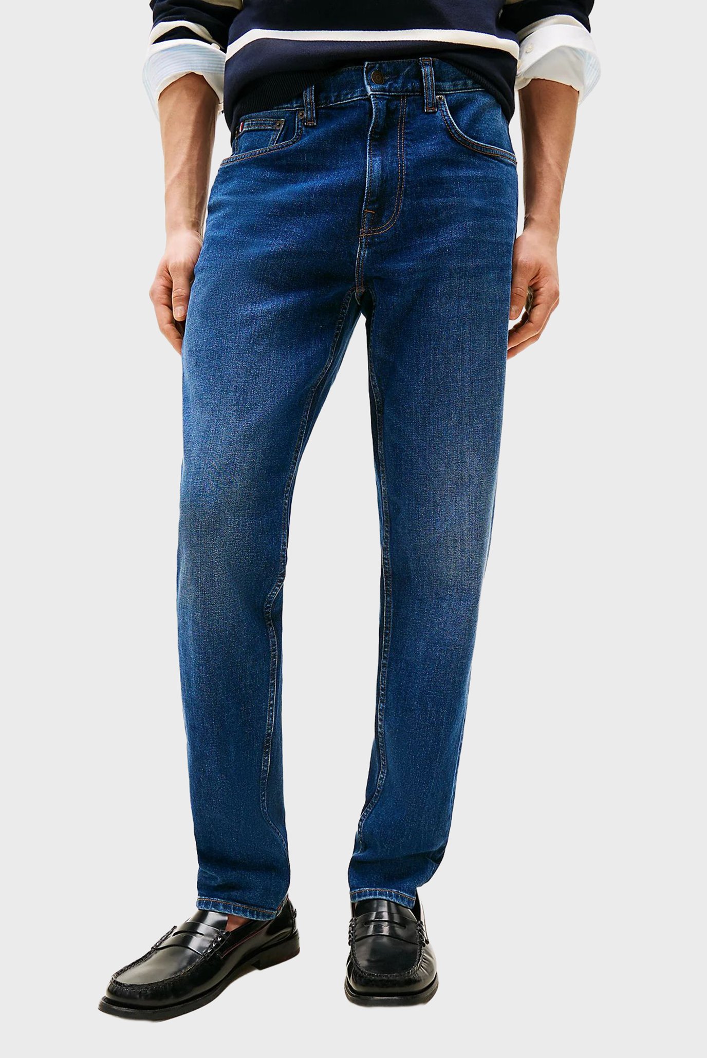 Мужские темно-синие джинсы Harlem Relaxed Tapered Leg Синий 31-32 Tommy Hilfiger MW0MW39038 Мужские темно-синие джинсы Harlem Relaxed Tapered Leg Синий 31-32 Tommy Hilfiger MW0MW39038