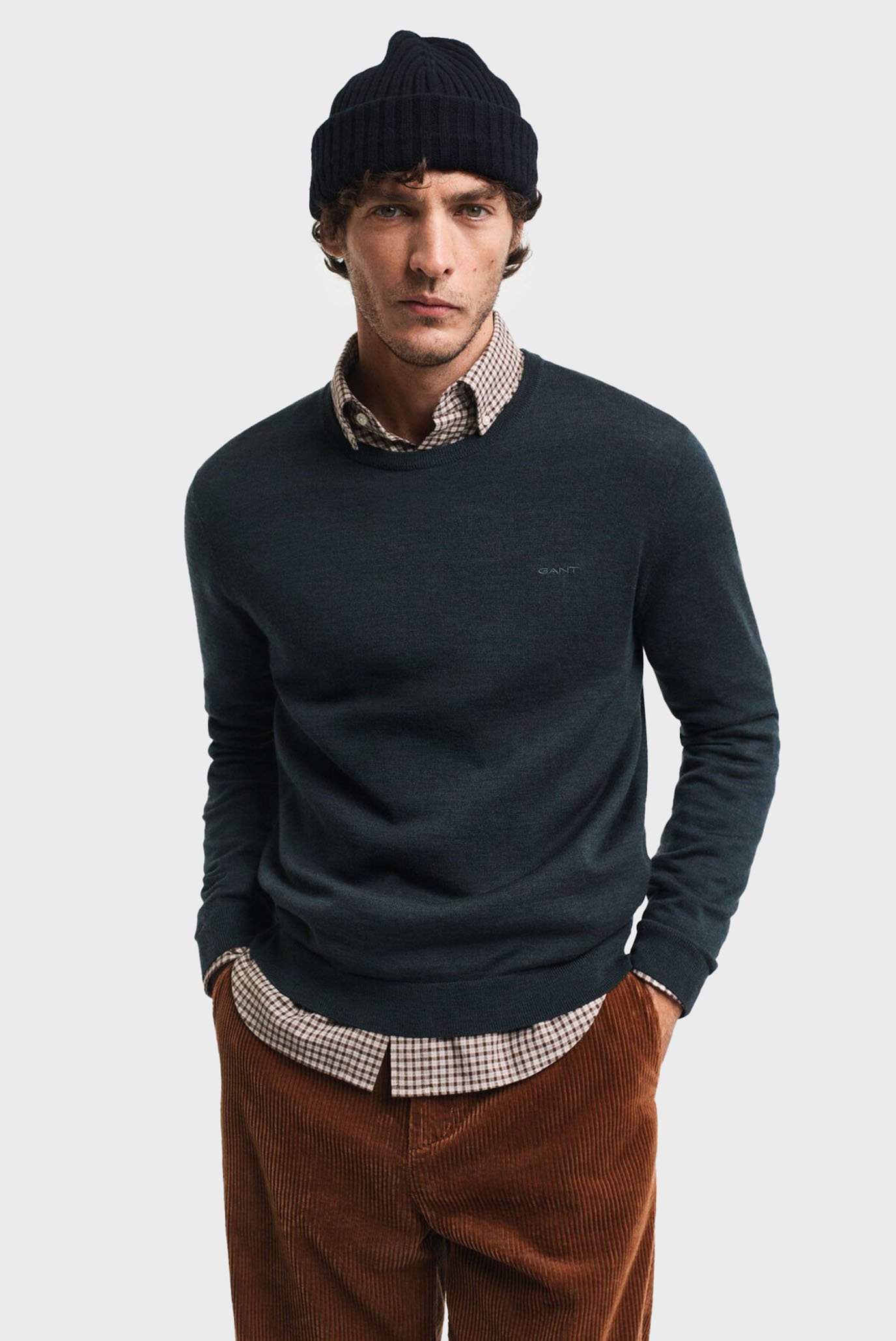 Мужской зеленый шерстяной джемпер EXTRAFINE MERINO WOOL C-NECK 1