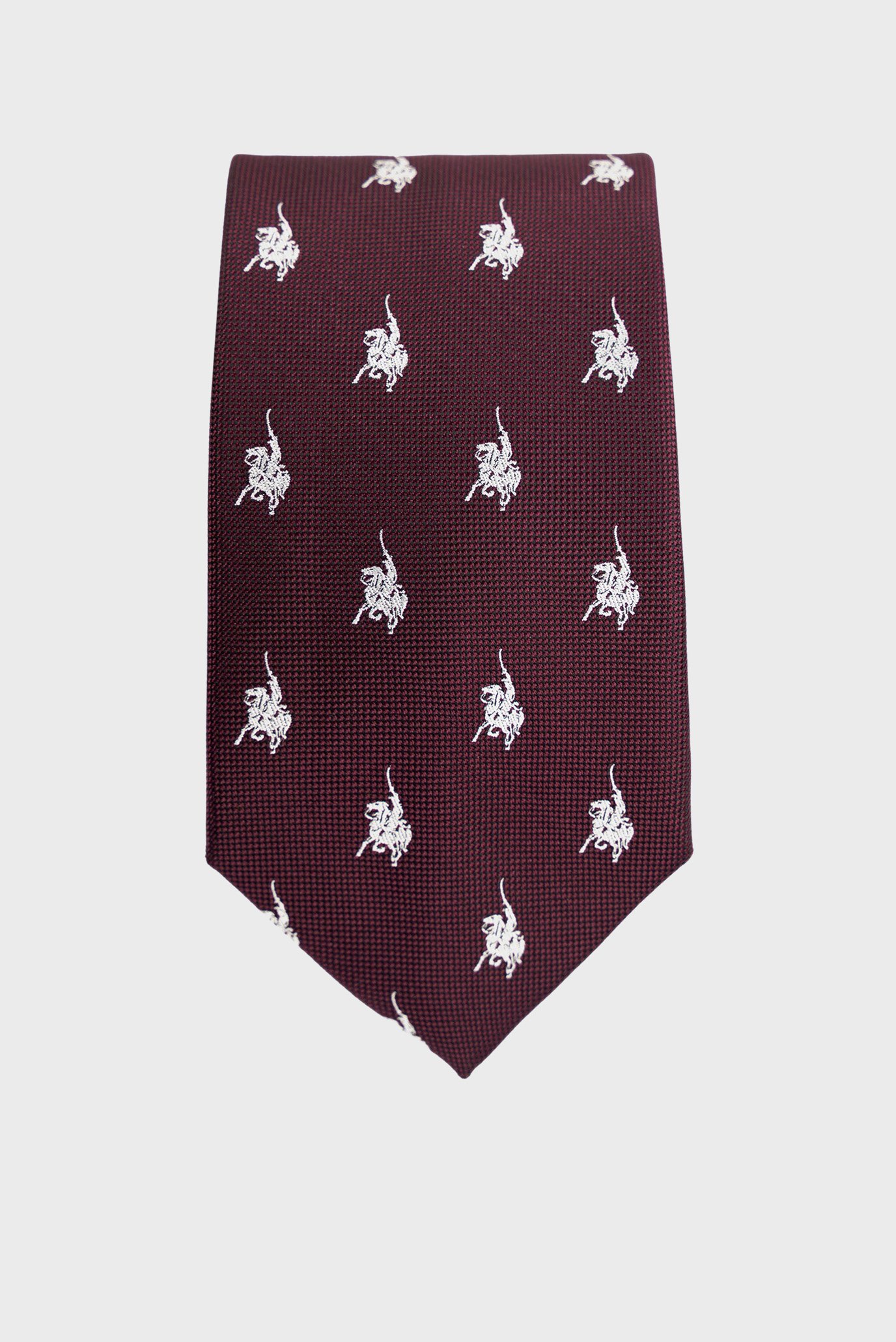 Мужской бордовый галстук с узором 1