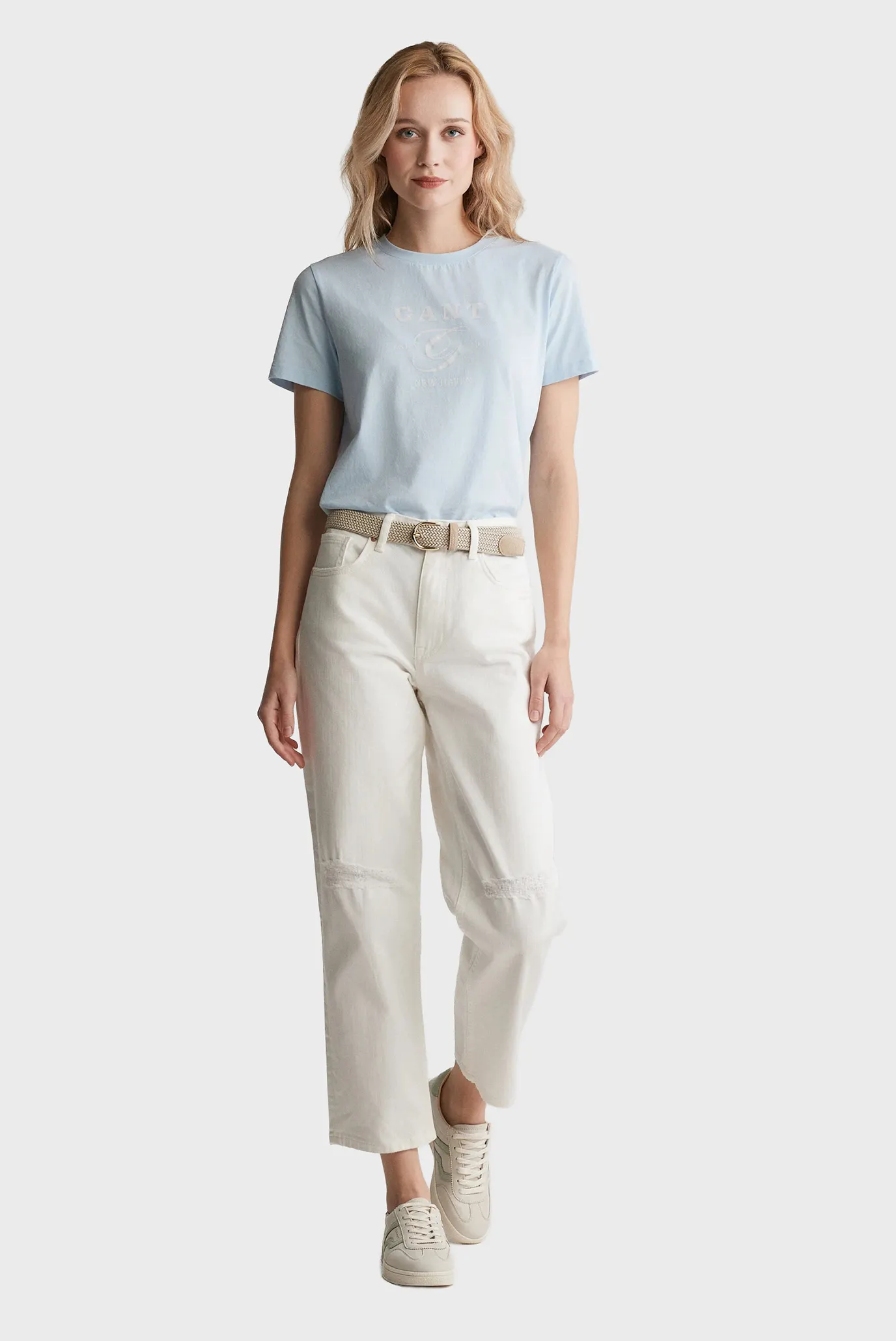 Женская голубая футболка REG GRAPHIC 4