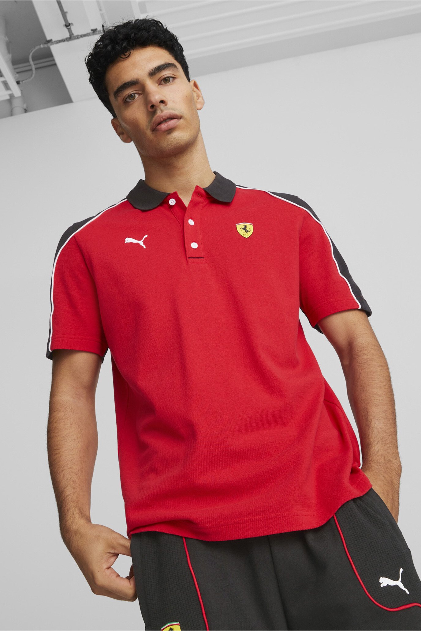 Мужское красное поло Scuderia Ferrari Polo Shirt Men 1