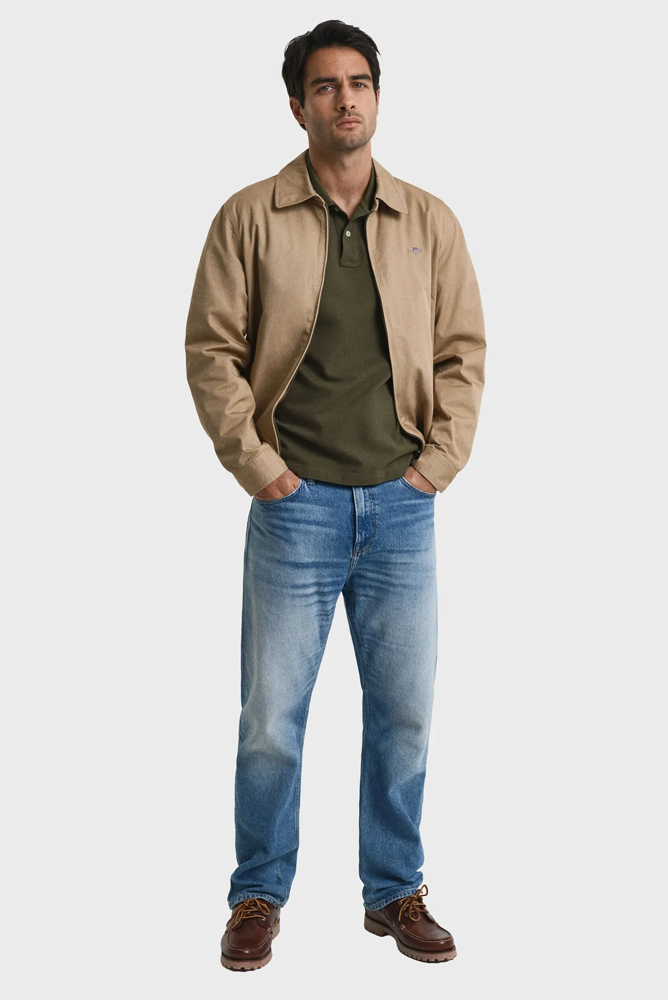 Чоловіче оливкове поло REG SHIELD SS PIQUE POLO 2