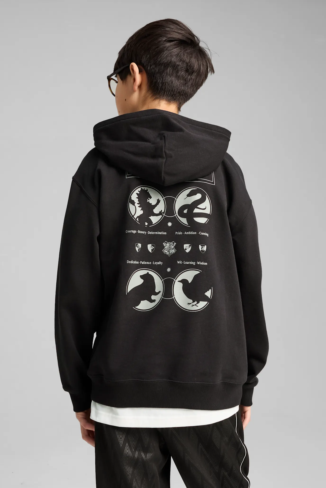 Детское черное худи PUMA x HARRY POTTER Relaxed Graphic Hoodie Youth 3