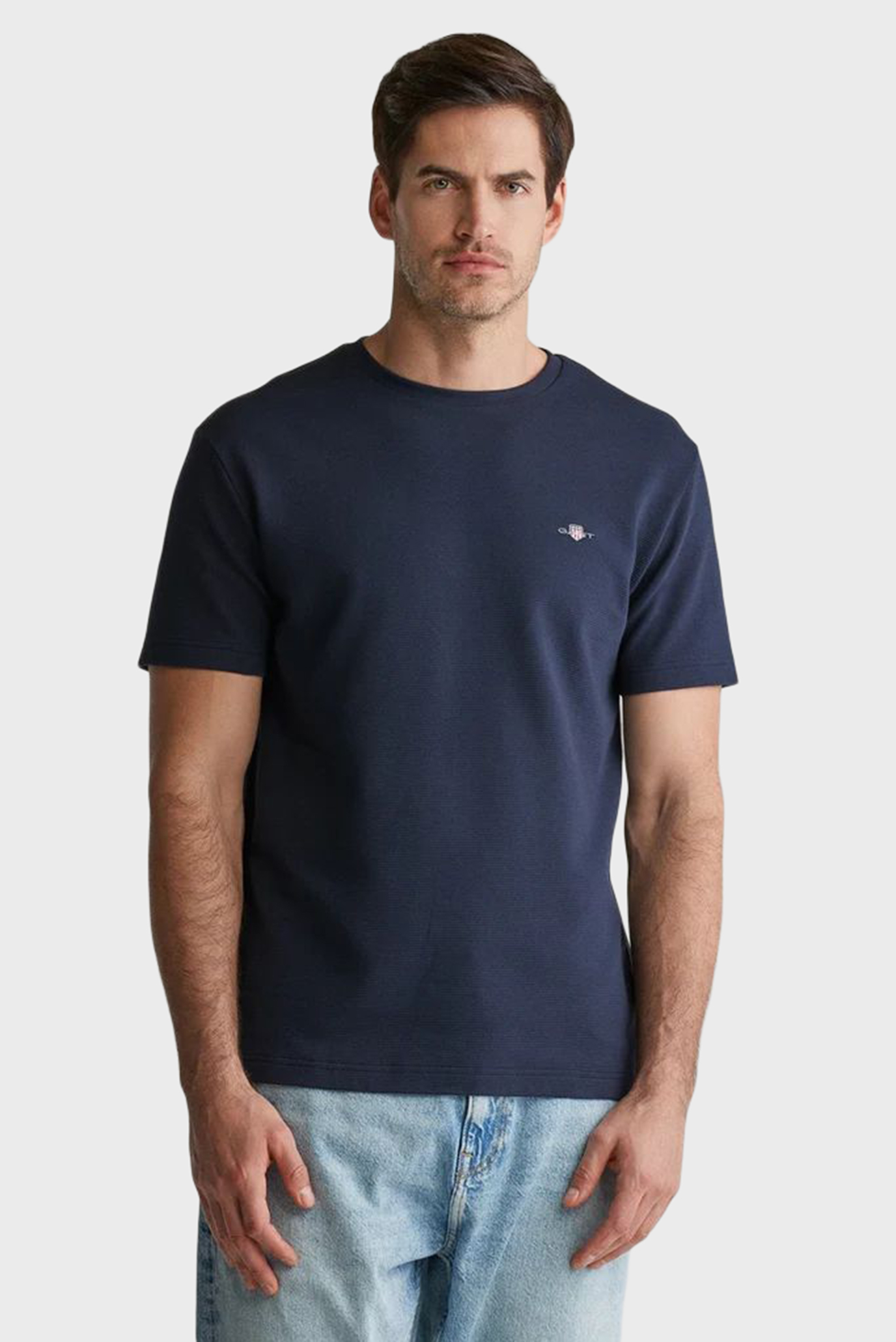Мужская темно-синяя футболка TEXTURE SS T-SHIRT Синий XXL Gant 2003304 Мужская темно-синяя футболка TEXTURE SS T-SHIRT Синий XXL Gant 2003304