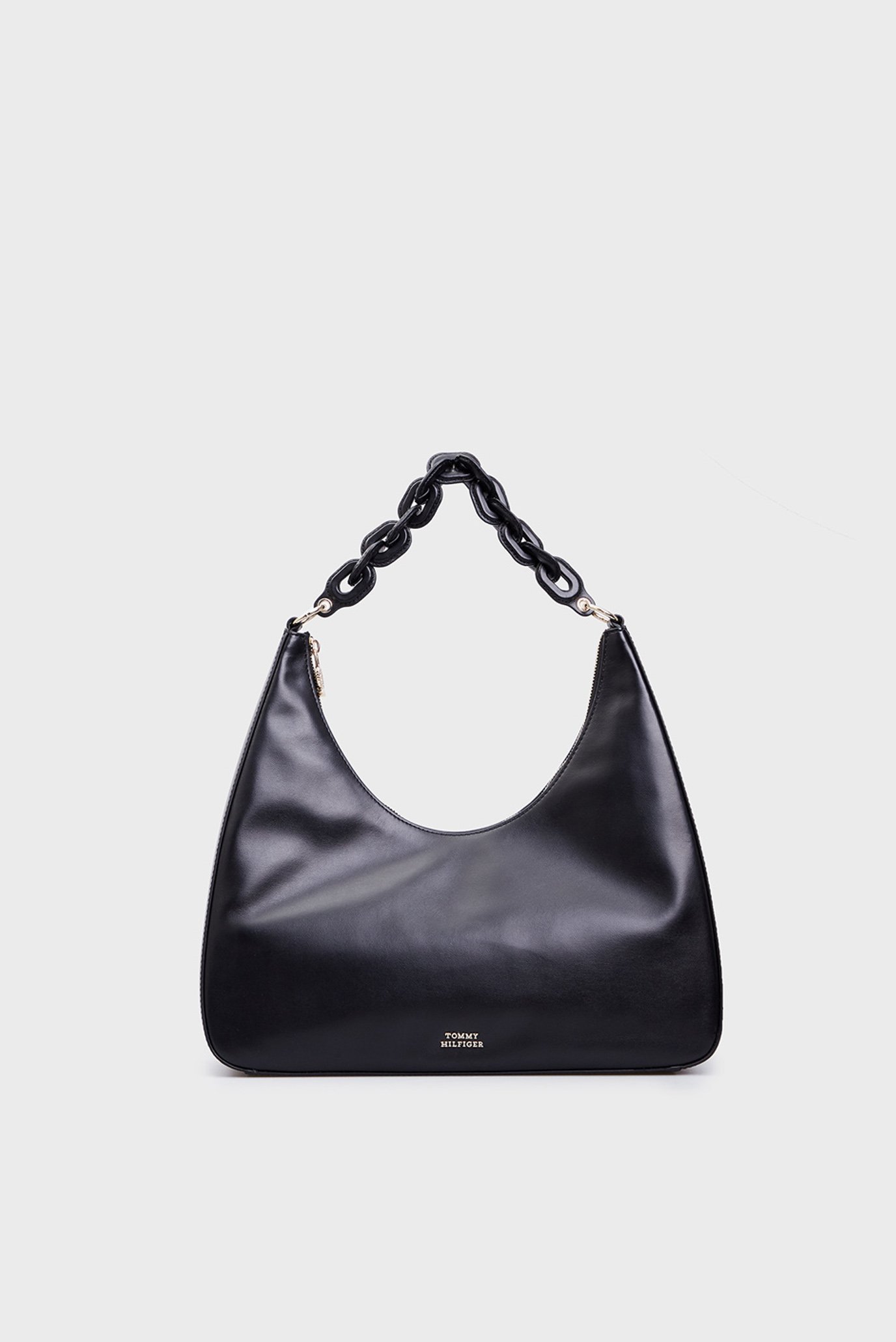 Жіноча чорна шкіряна сумка TH SOFT LEATHER HOBO 1