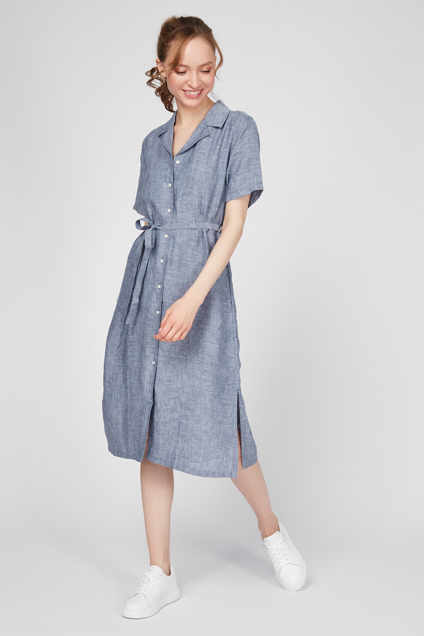 Женское синее платье LINEN CHAMBRAY 1