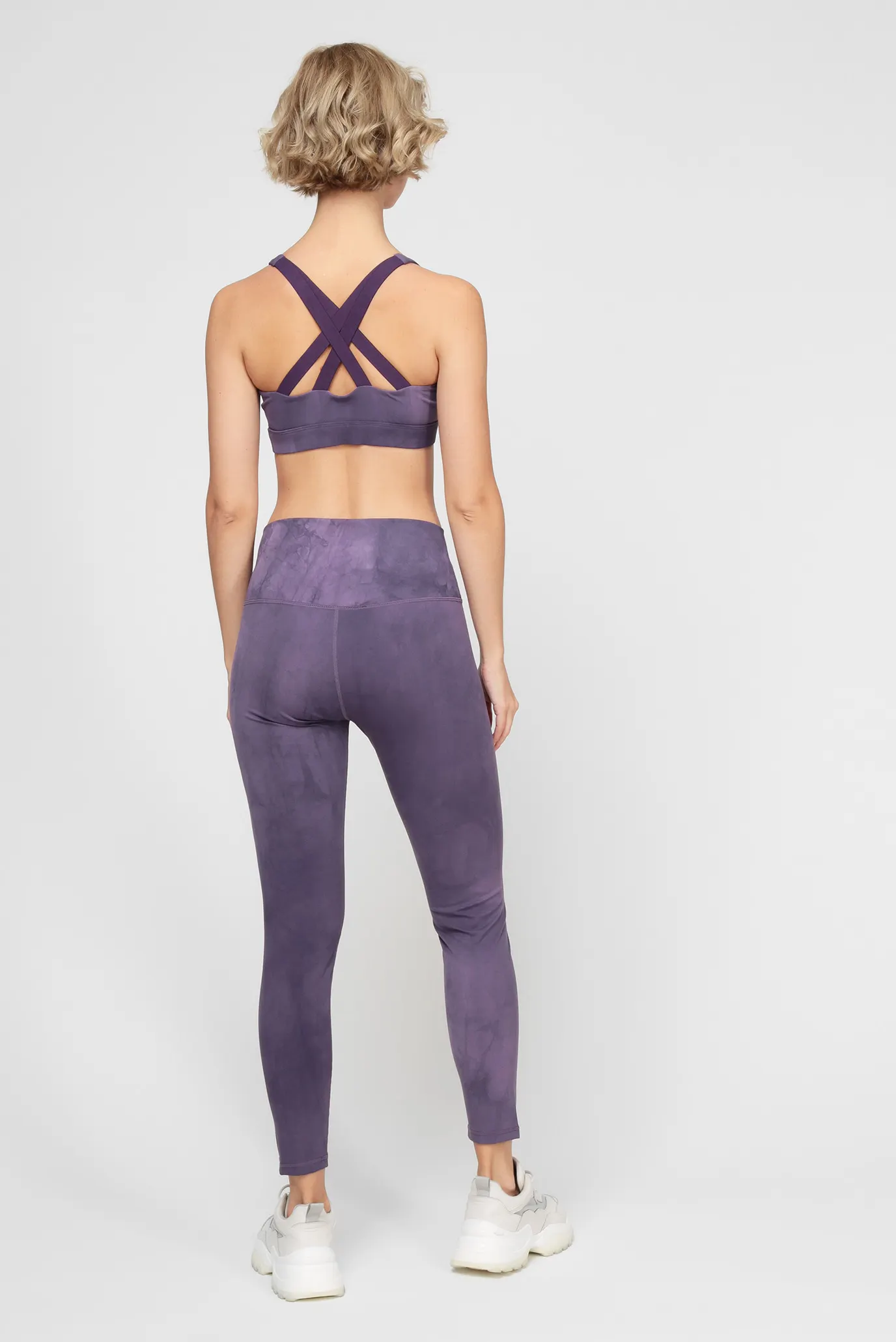 Женский фиолетовый комплект одежды (топ, леггинсы) 3