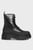 Женские черные кожаные ботинки FLATFORM LACE UP BOOT LTH