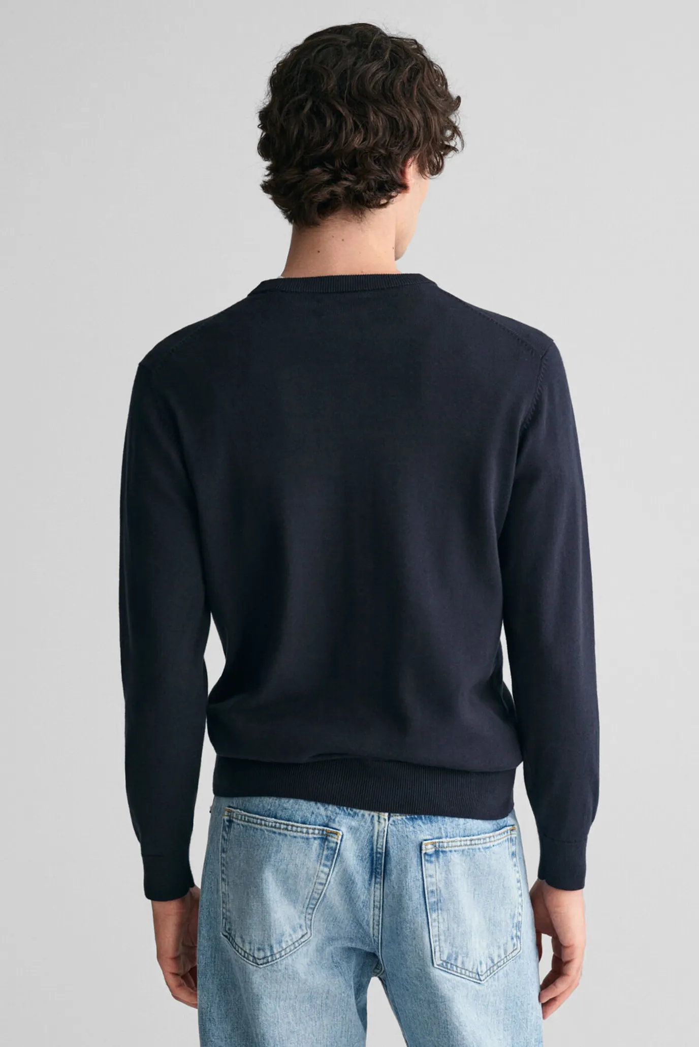 Мужской темно-синий джемпер CLAIC COTTON C-NECK 3