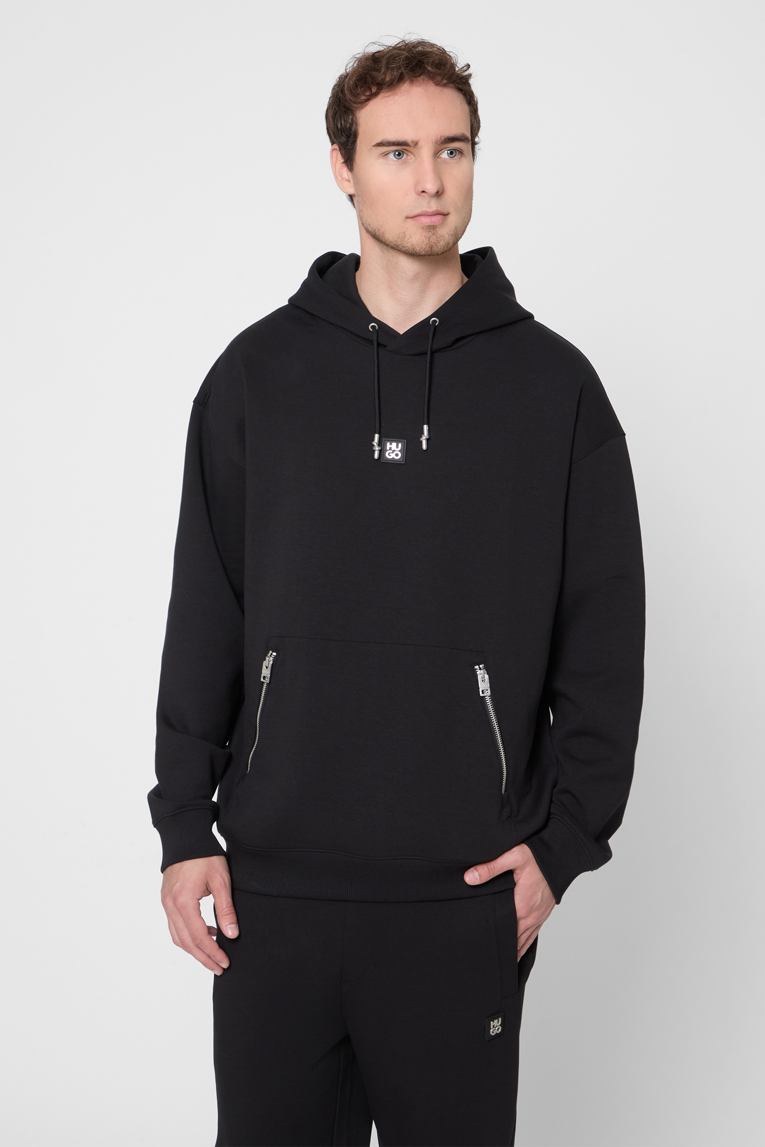 Мужское черное худи Черный XXL HUGO 50542583;001 Мужское черное худи Черный XXL HUGO 50542583;001