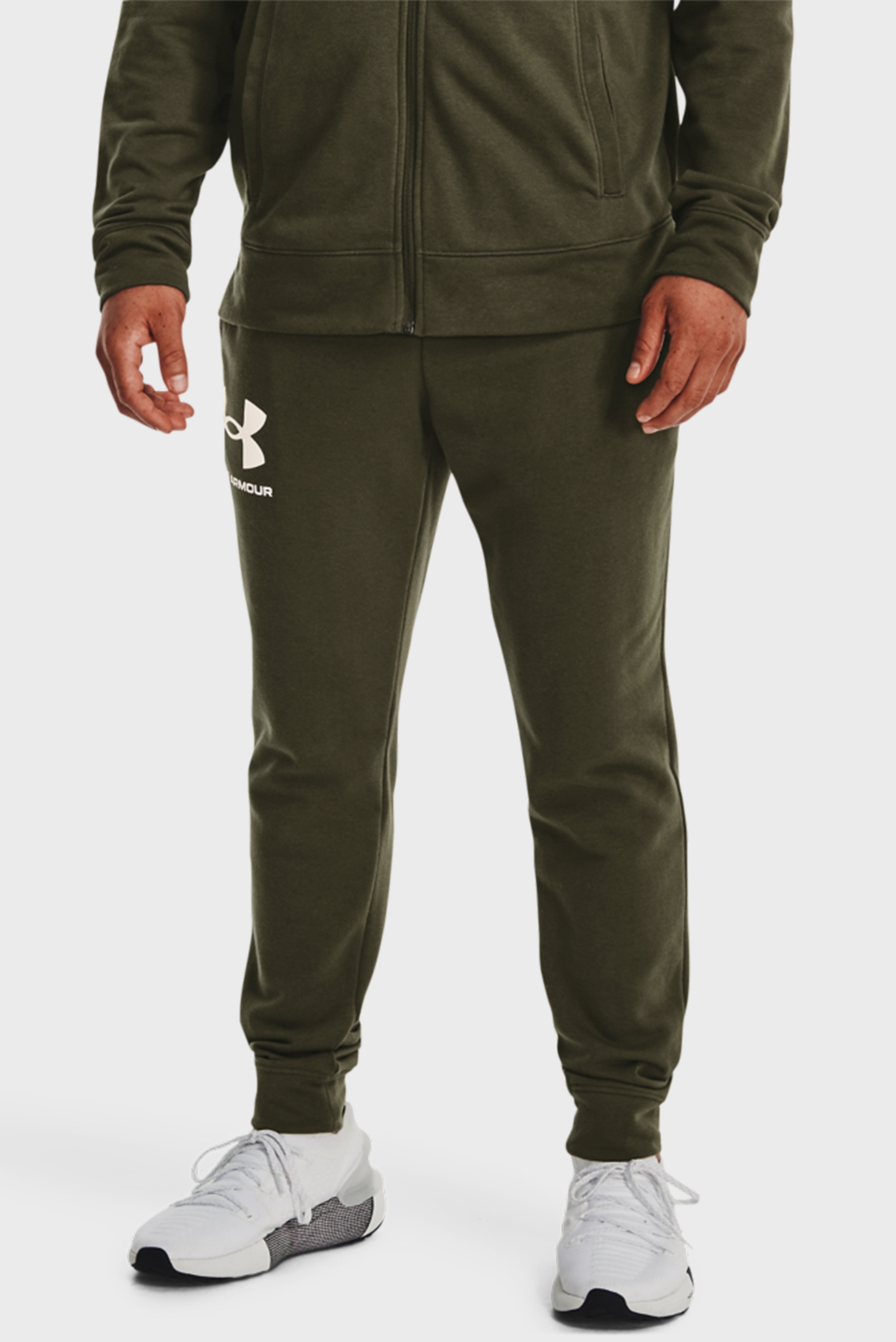Мужские зеленые спортивные брюки UA RIVAL TERRY JOGGER 1