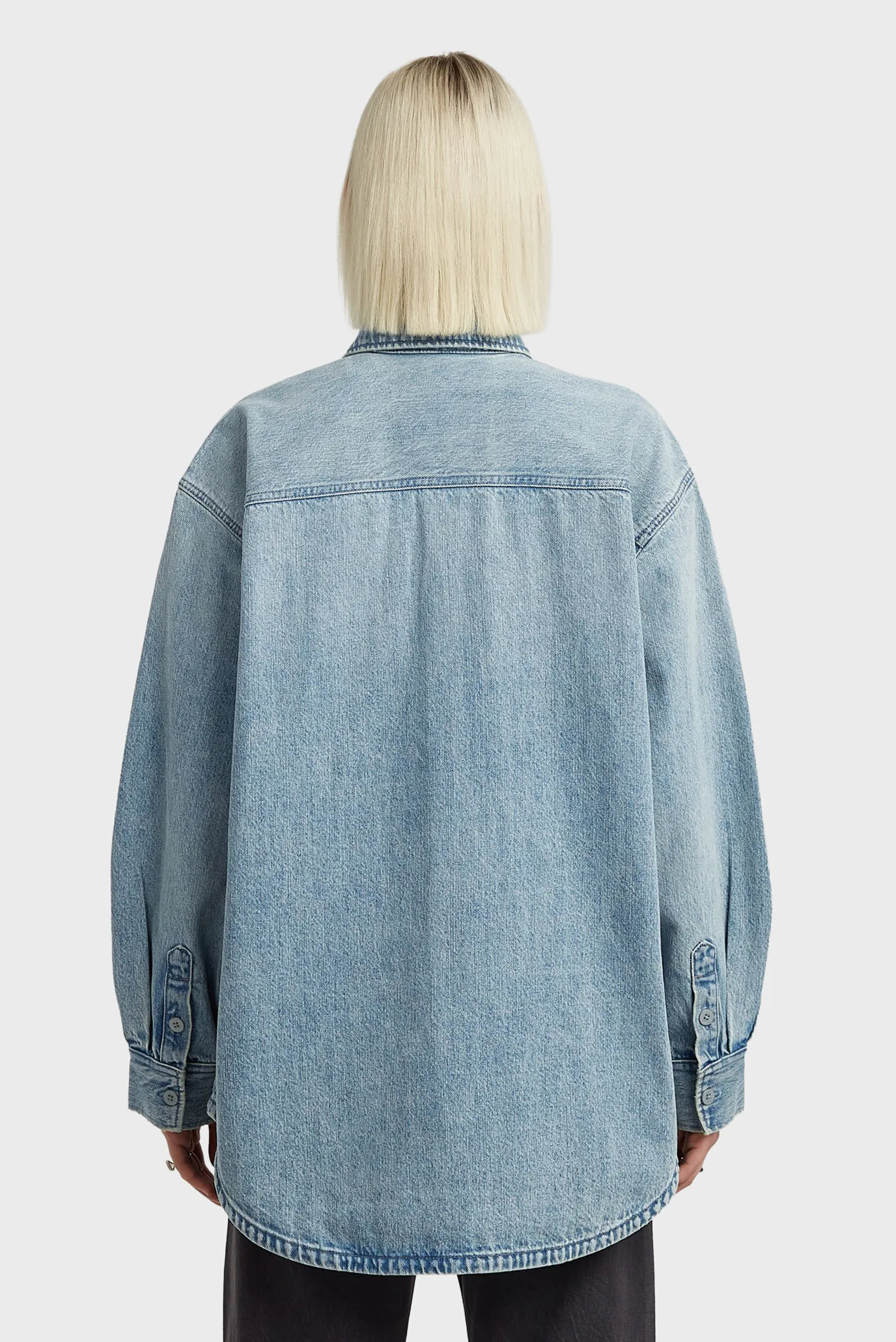 Жіноча блакитна джинсова сорочка Maxi 3
