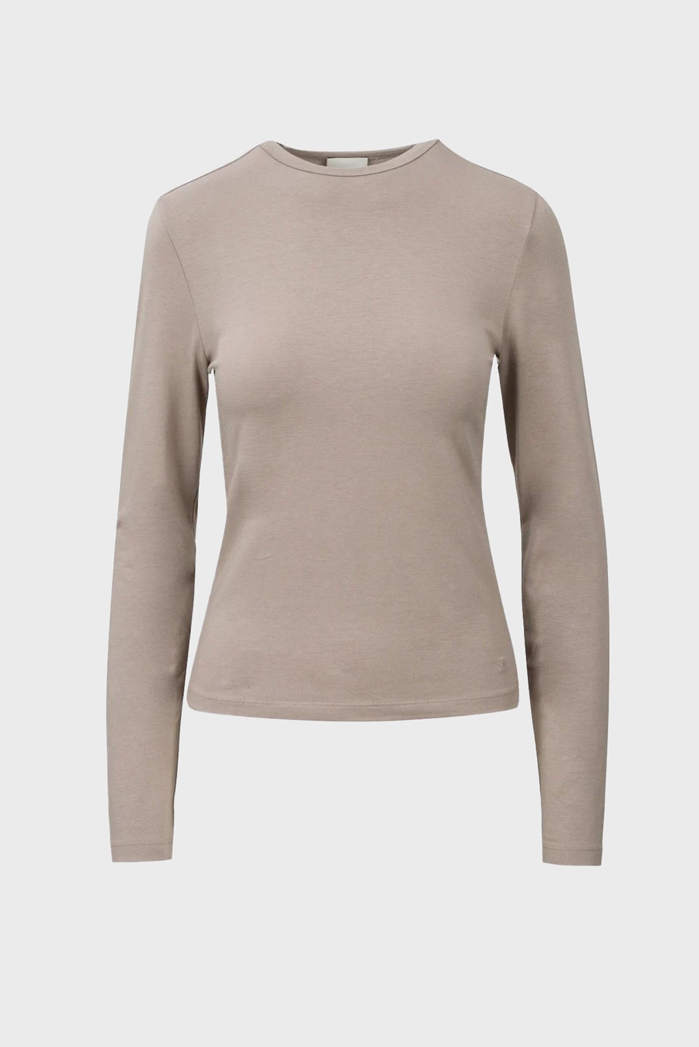 Жіночий бежевий лонгслів MODAL STRETCH SLIM C-NECK TOP LS 1