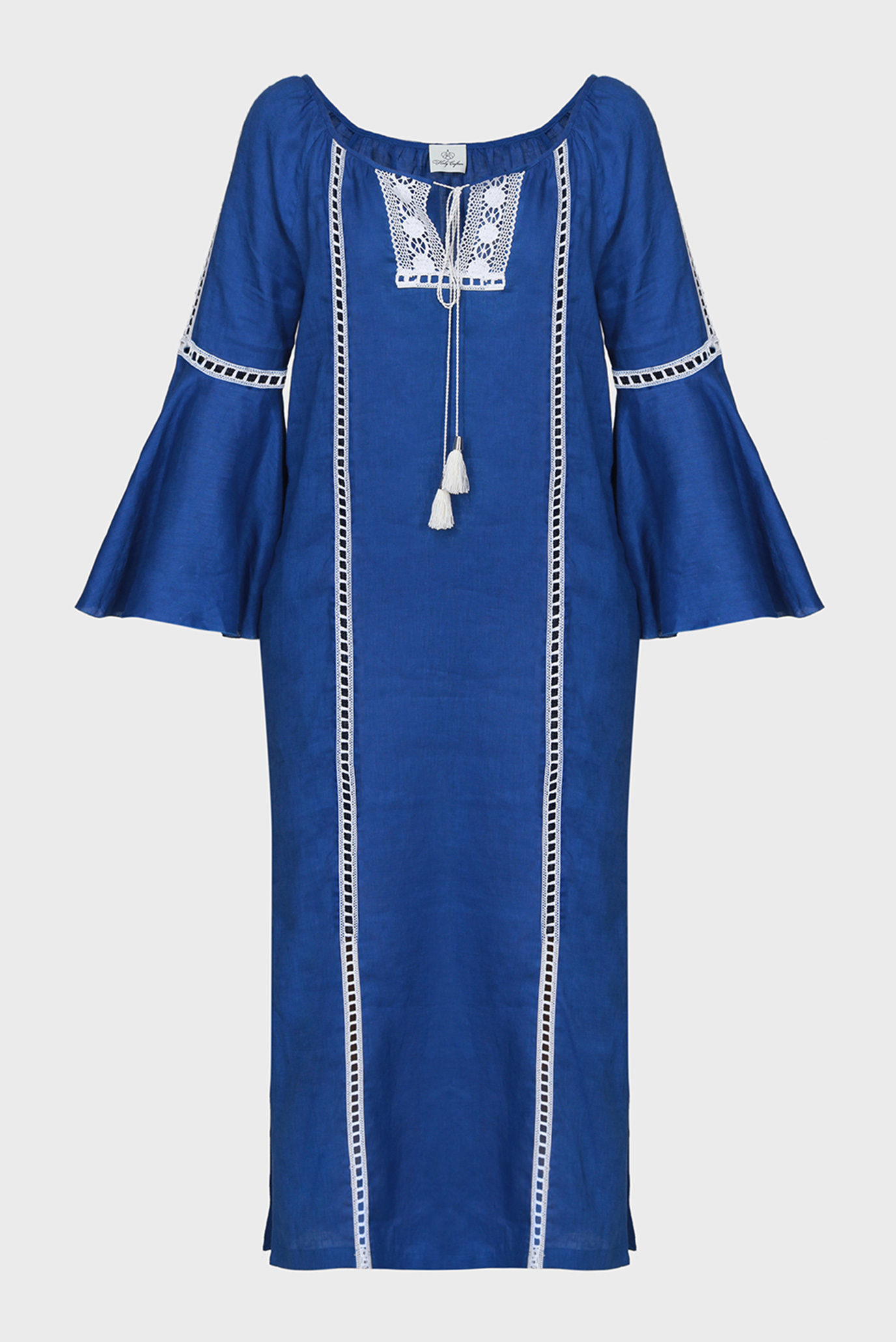 Жіноча синя лляна сукня 1