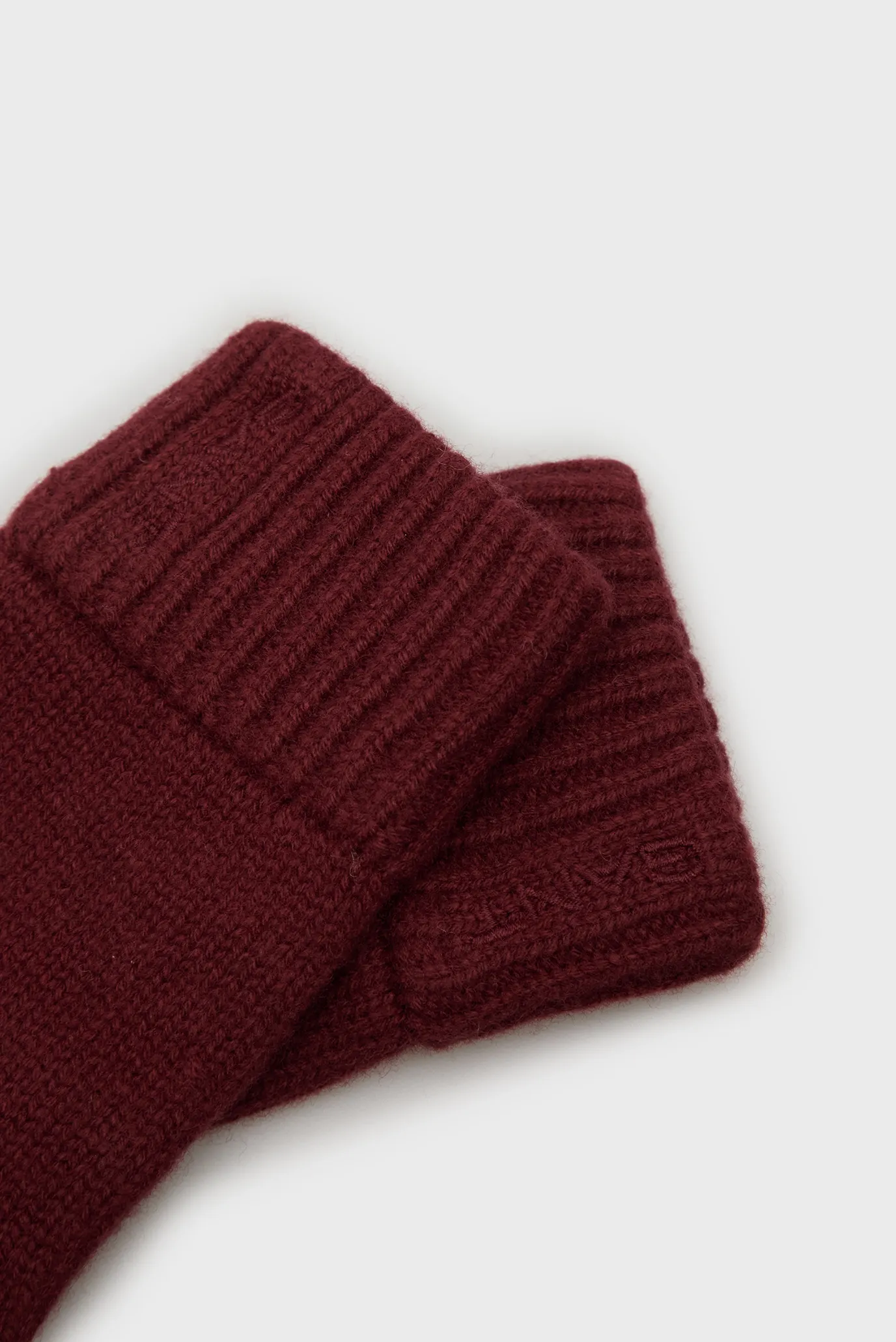 Женские бордовые шерстяные перчатки WOOL KNITTED GLOVES 3